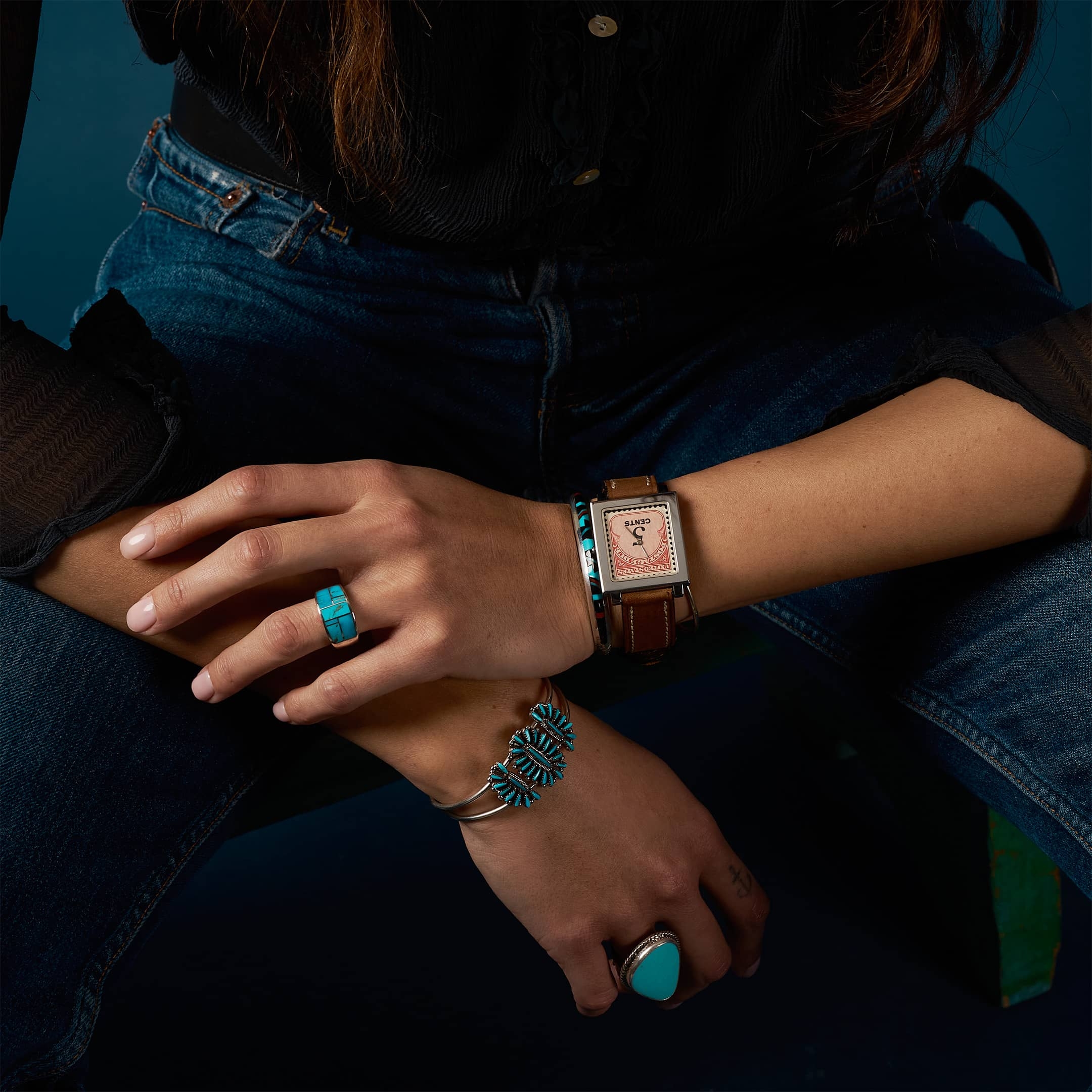 BR815 bracelet inlay and silver - Harpo Paris