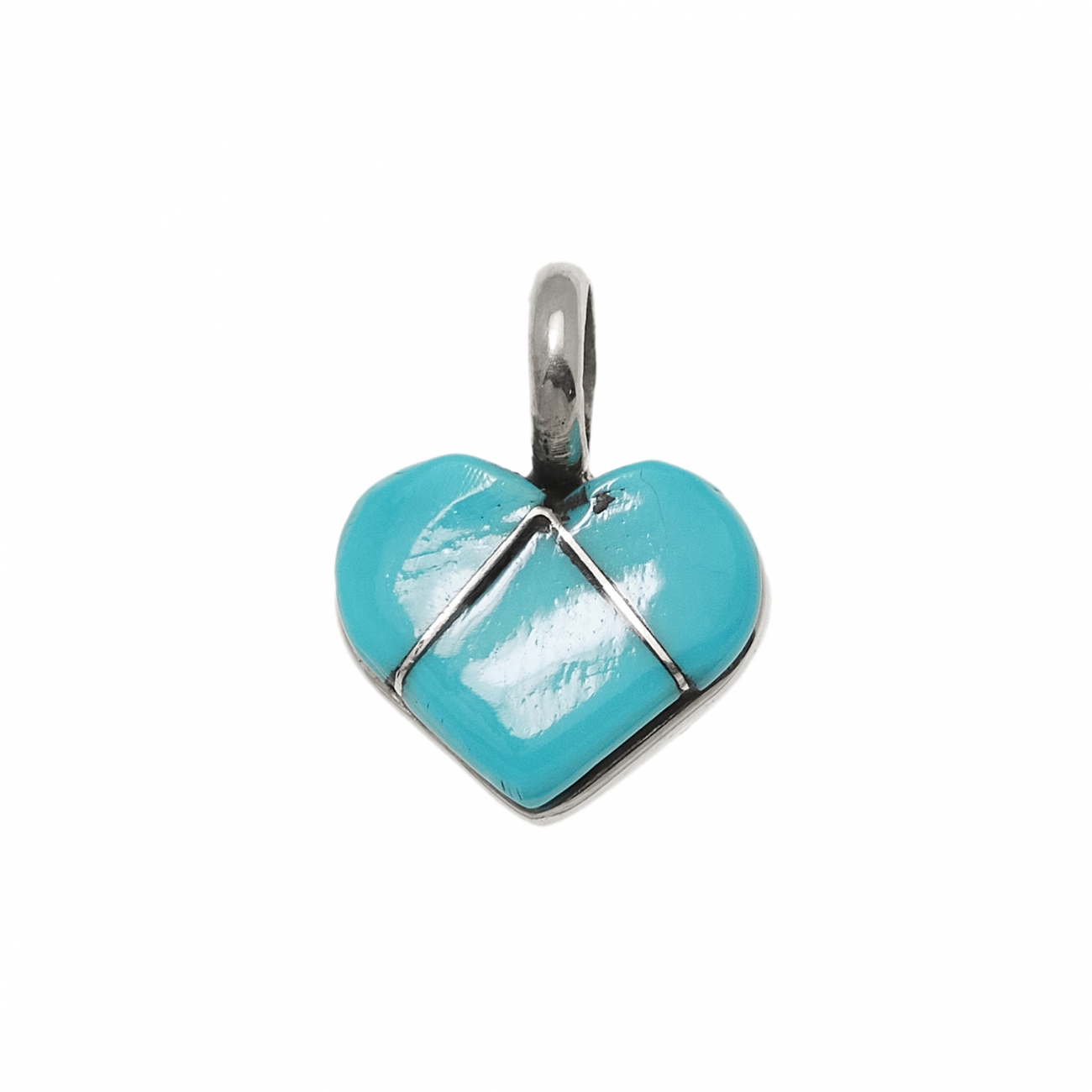 PE484 little turquoise heart pendant Harpo Paris