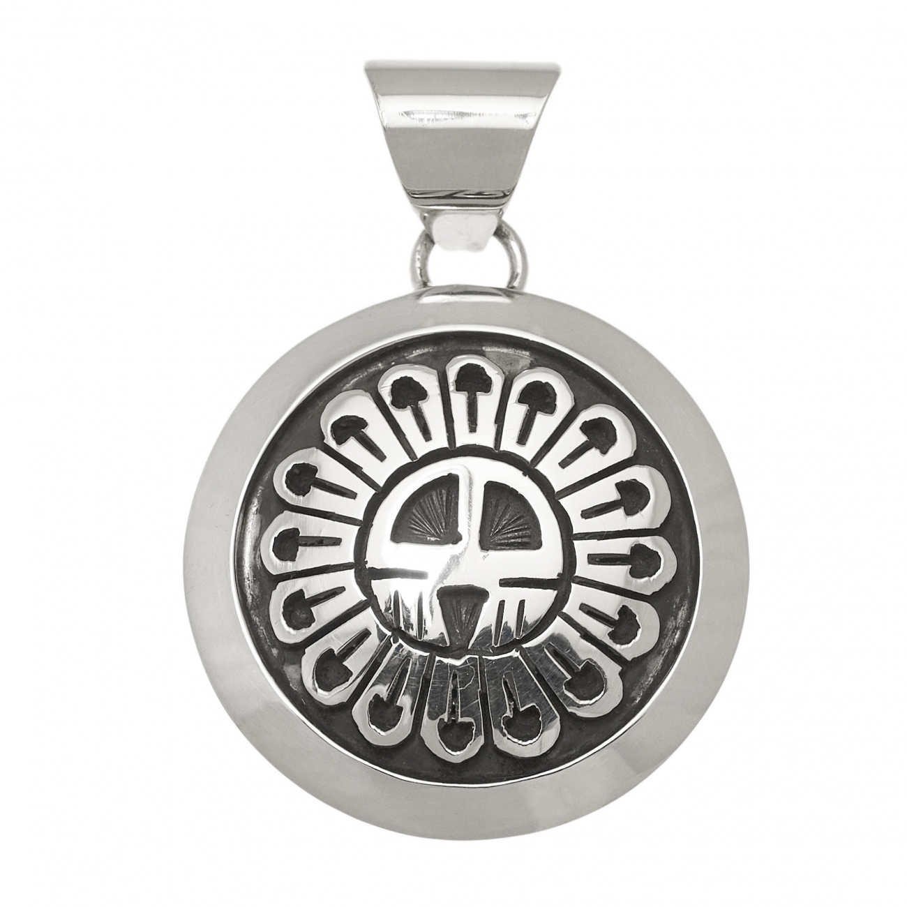 PE489 sunface silver pendant - Harpo Paris