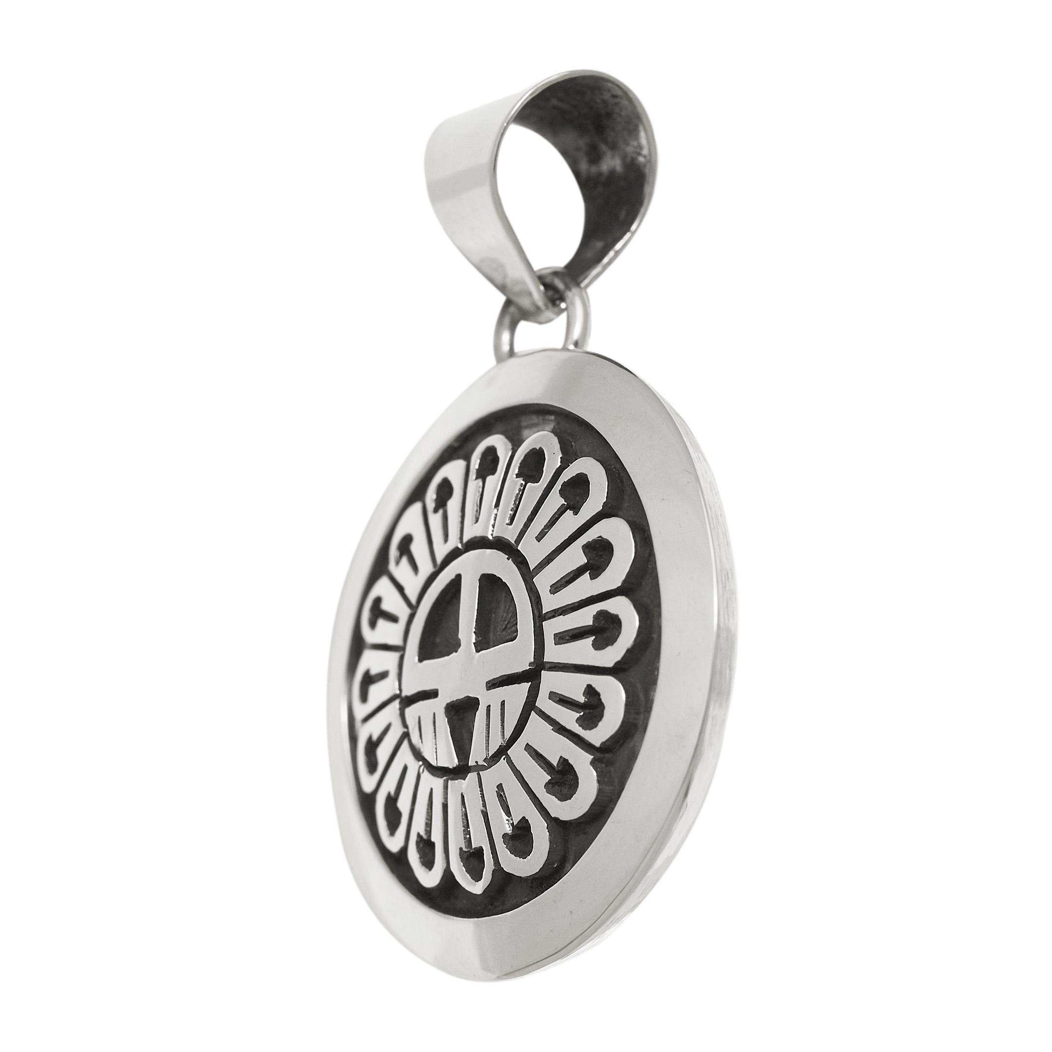 Pendentif Navajo, Sunface en argent massif - Harpo Paris