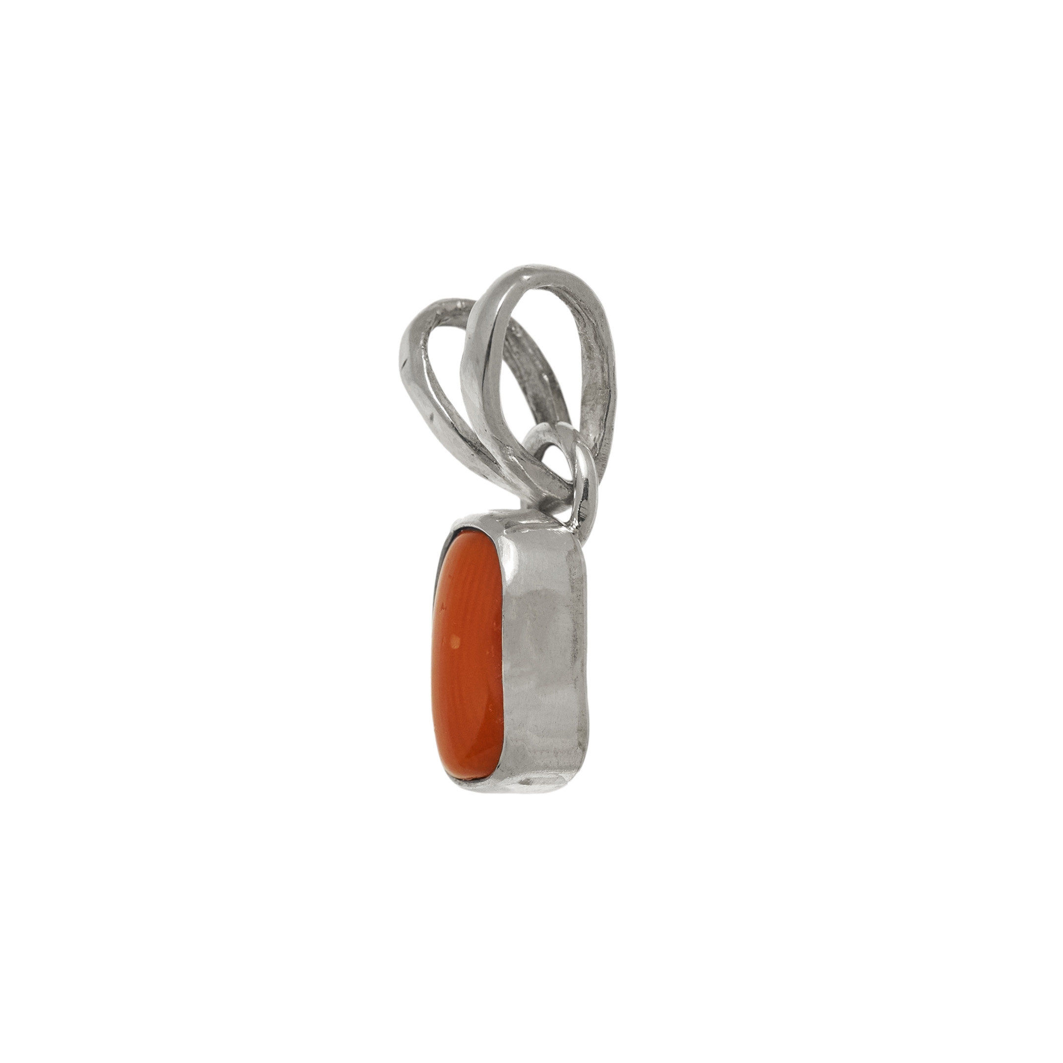 PE513 petit pendentif corail et argent - Harpo Paris