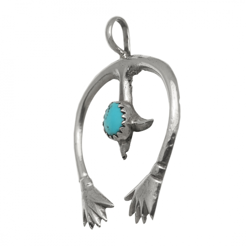 PE514 Naja pendant in silver and turquoise - Harpo Paris