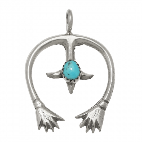 PE514 Naja pendant in silver and turquoise - Harpo Paris