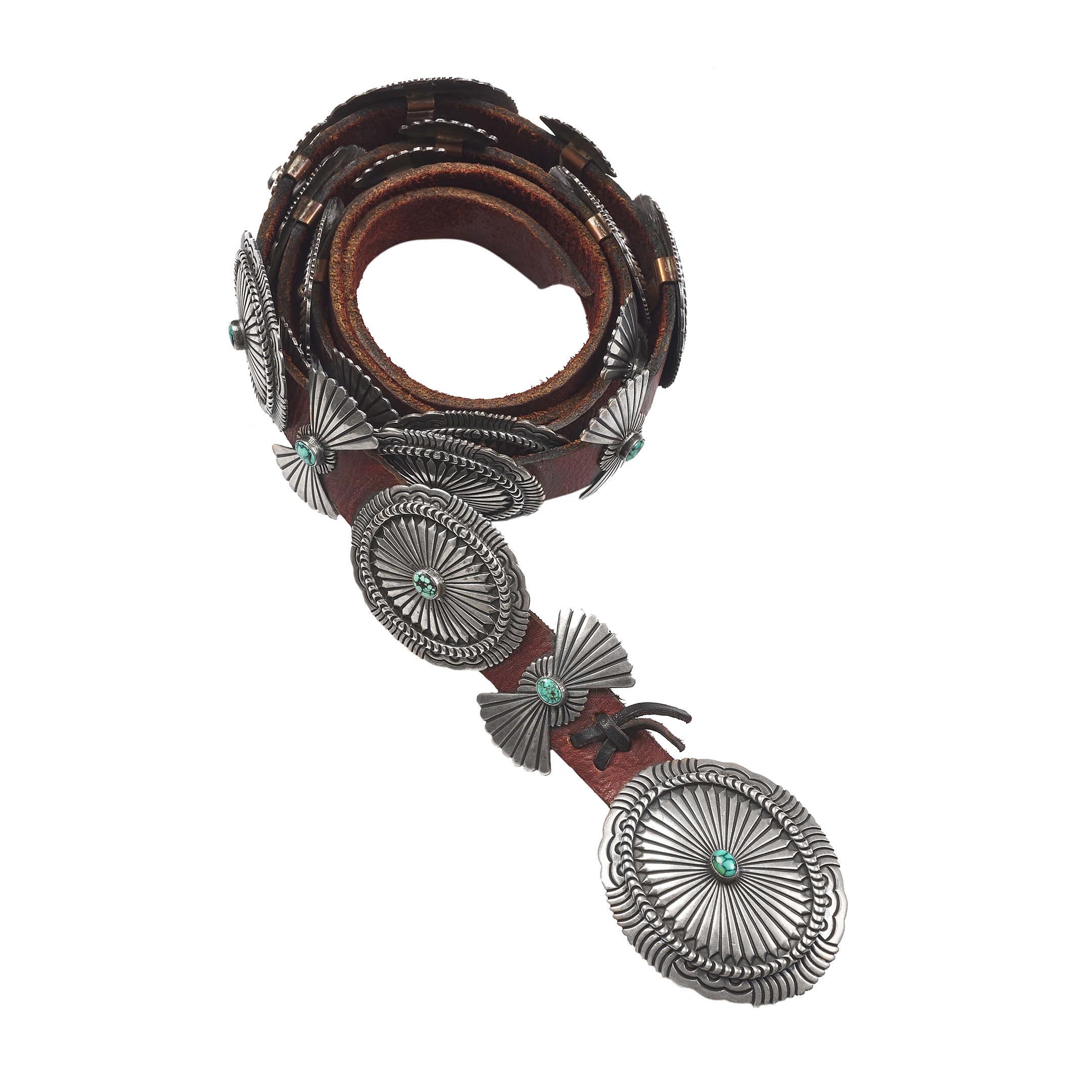 CC17 concho belt Harpo silver and turquoise - Harpo Paris