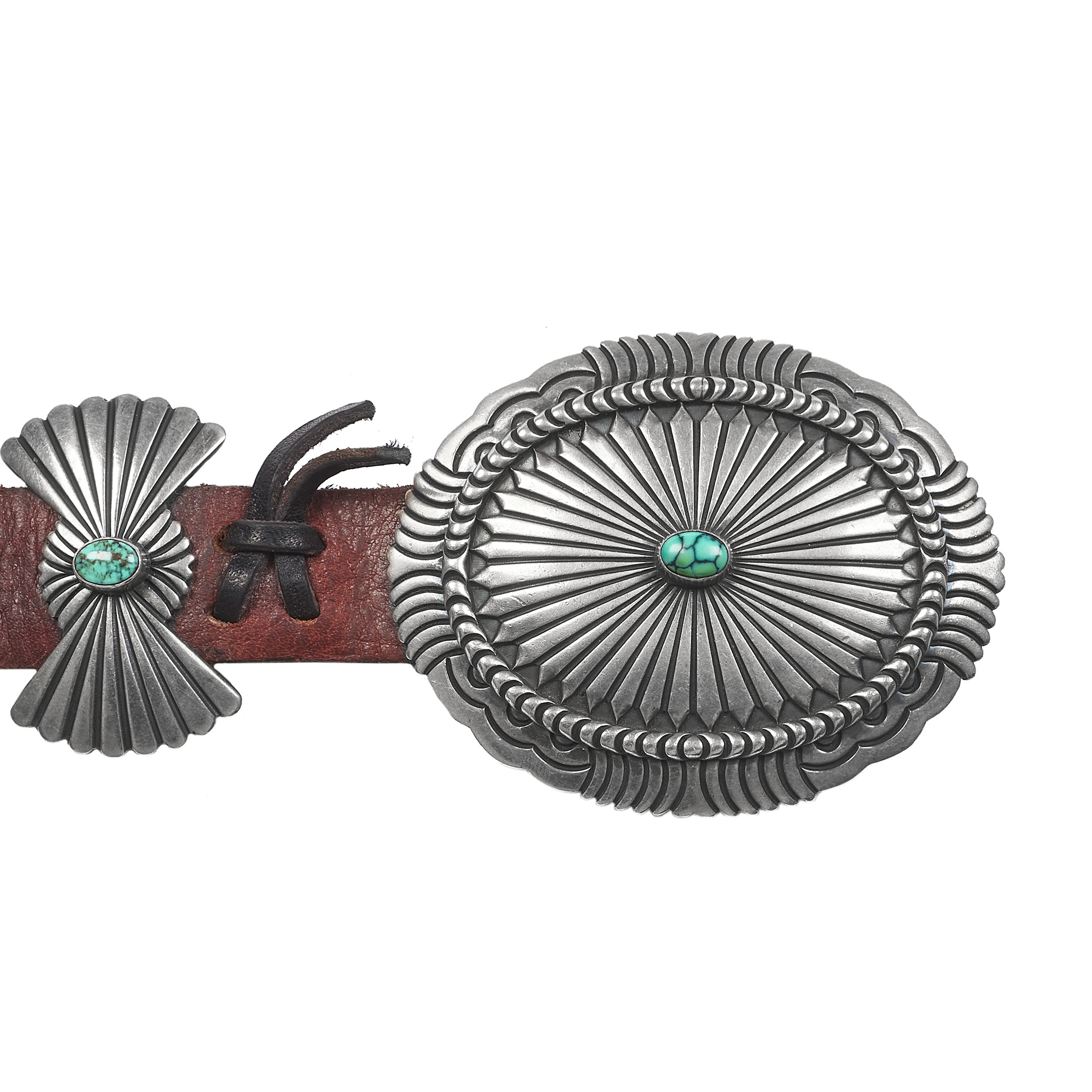 Concho belt Harpo silver and turquoise CC17 - Harpo Paris