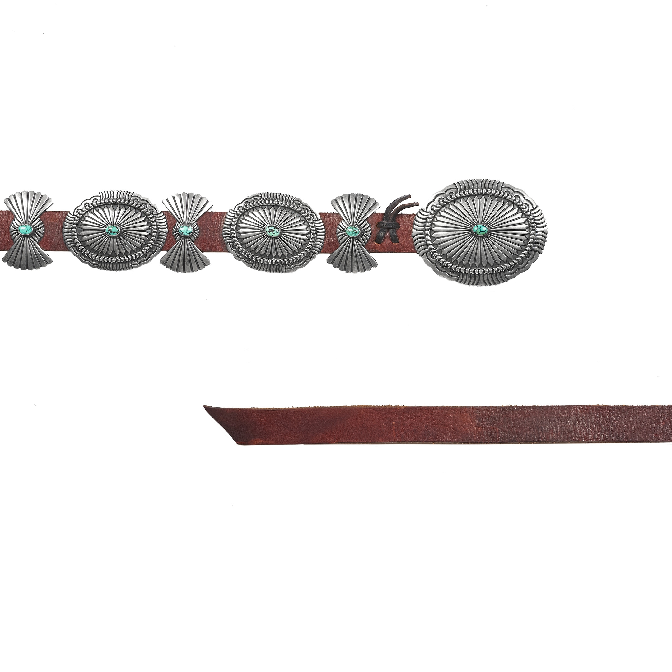 Concho belt Harpo silver and turquoise CC17 - Harpo Paris