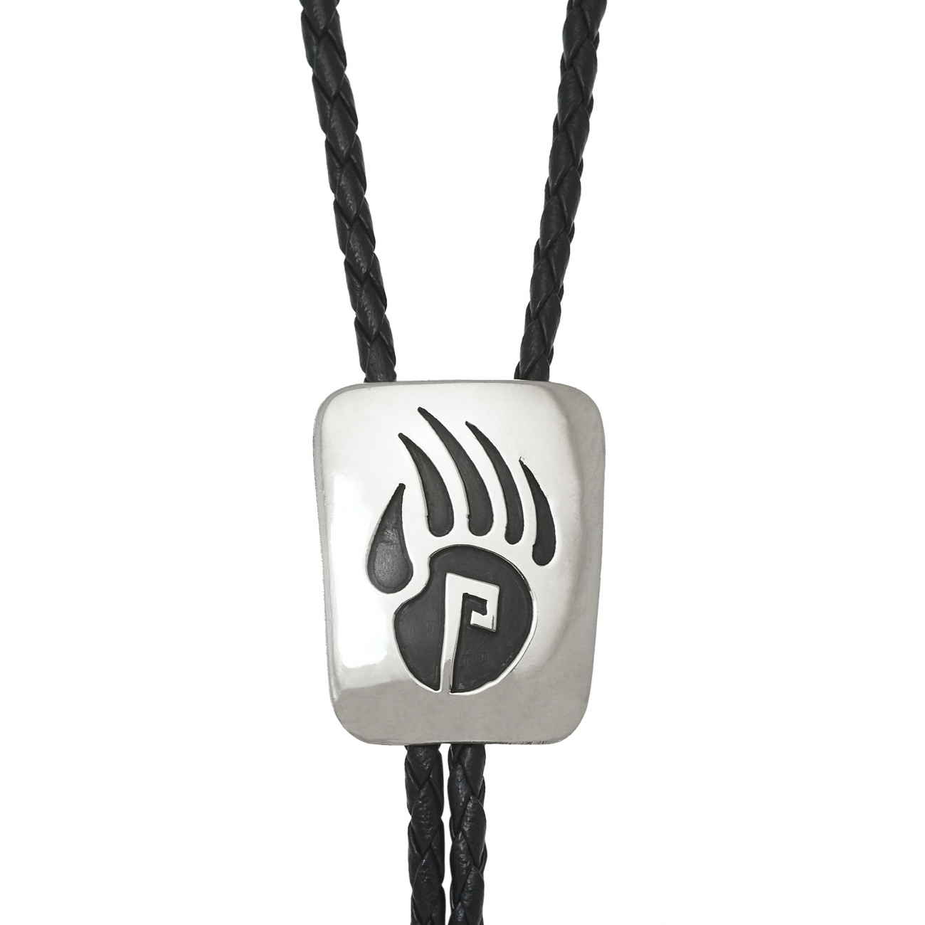 BT53 bolo tie en argent avec patte d'ours - Harpo Paris