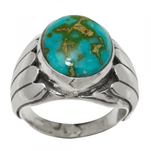 BA1418 turquoise and silver ring - Harpo Paris