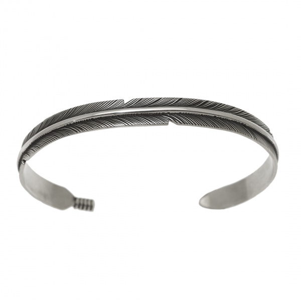 BRw67 feather bracelet in silver - Harpo Paris