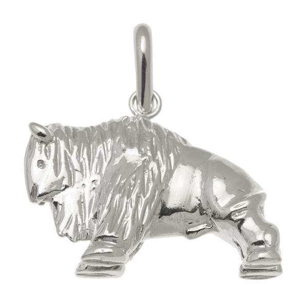 PE520 buffalo fetish silver pendant - Harpo Paris