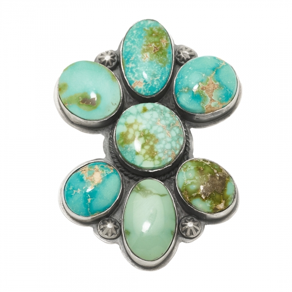 BA1432 turquoise and silver ring - Harpo Paris