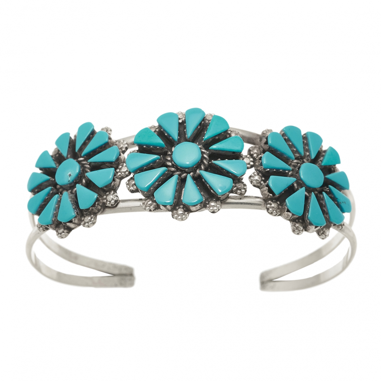 Turquoise and silver bracelet BR826 - Harpo Paris