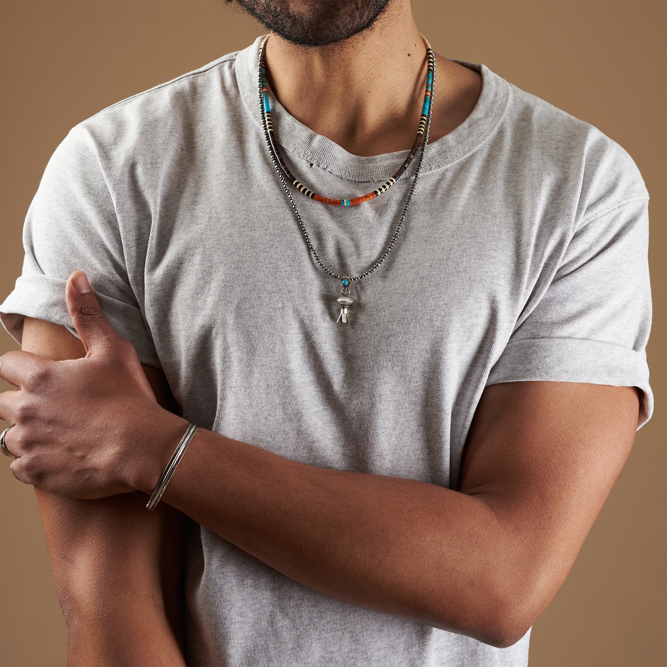 Mat silver pendant PE502 - Harpo Paris