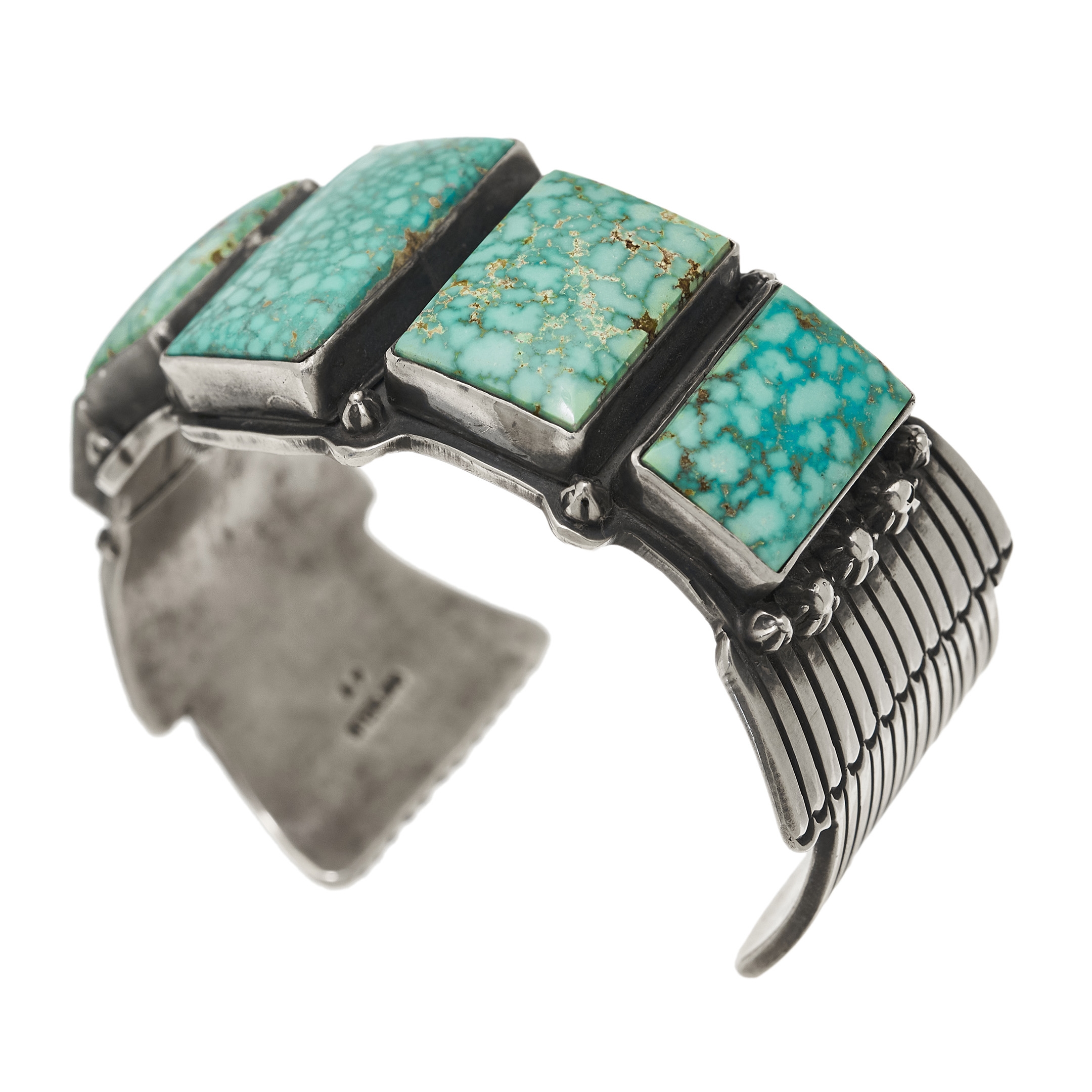 BR829 turquoises and silver bracelet - Harpo Paris
