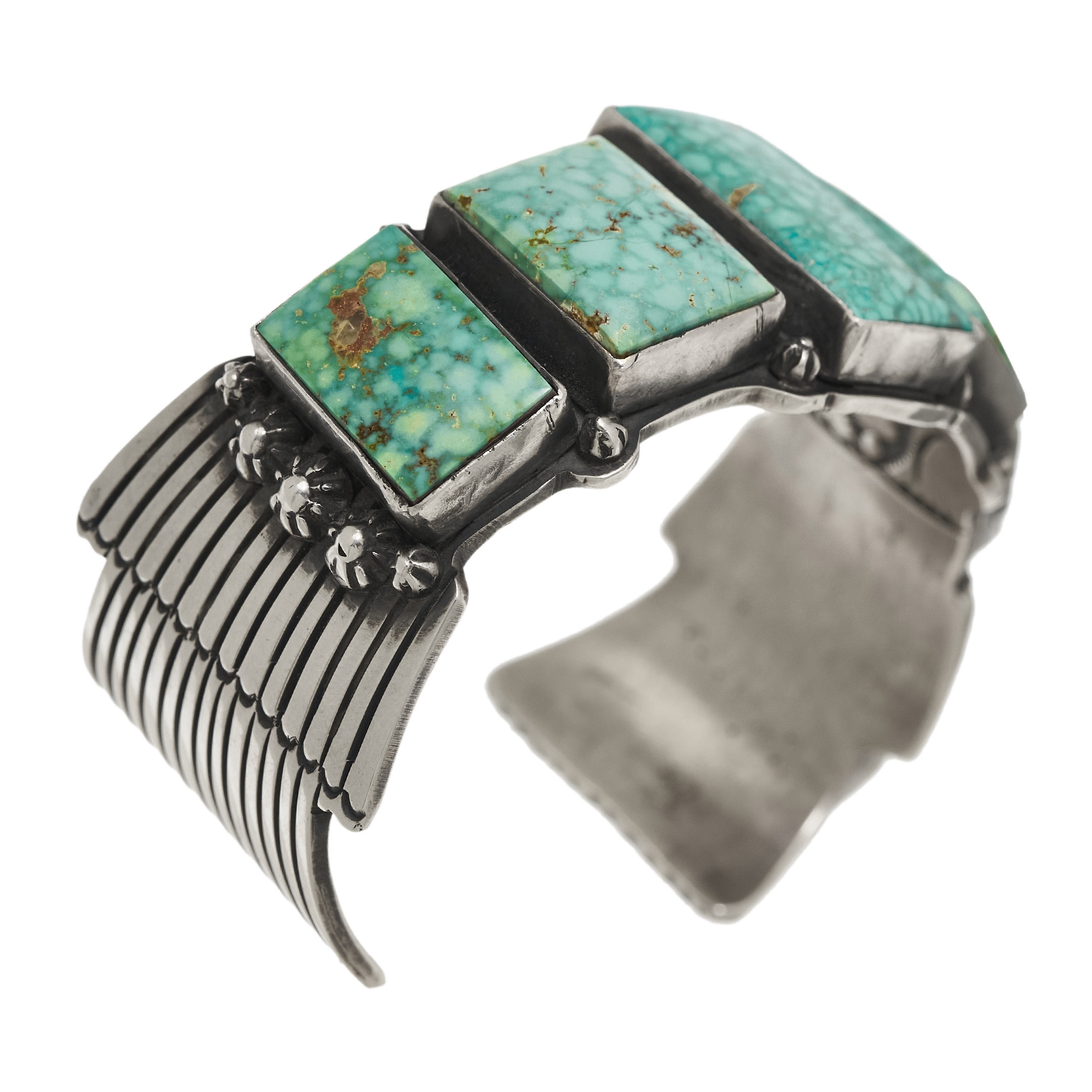 BR829 turquoises and silver bracelet - Harpo Paris