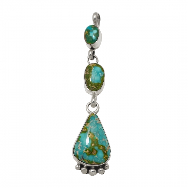PE523 turquoise and silver pendant - Harpo Paris