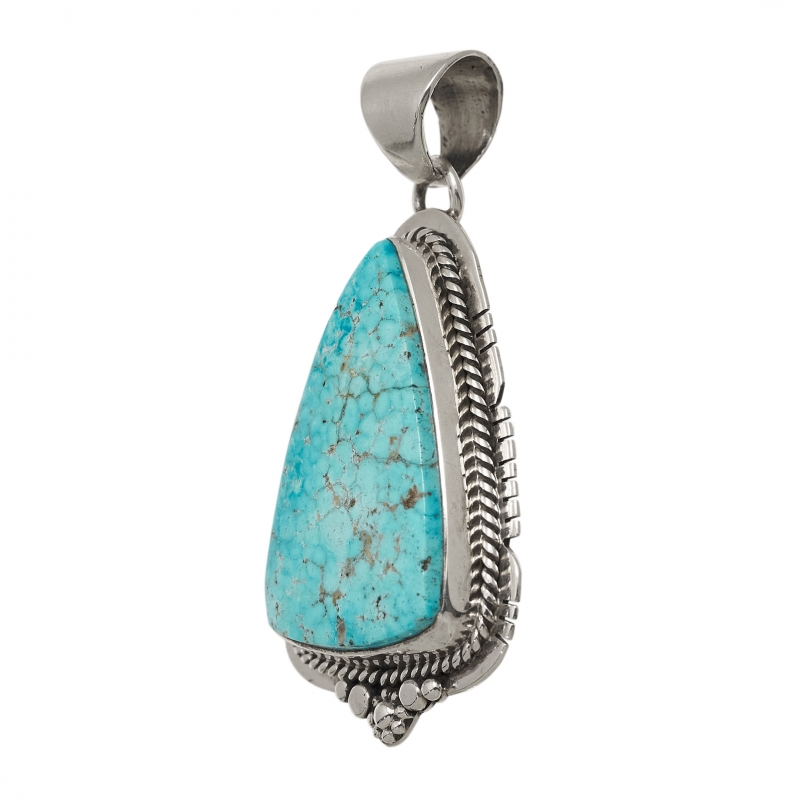 Turquoise and silver pendant PE254 -  Harpo Paris