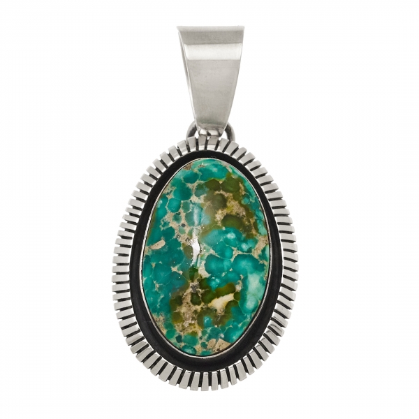 Turquoise and silver pendant PE526 -  Harpo Paris