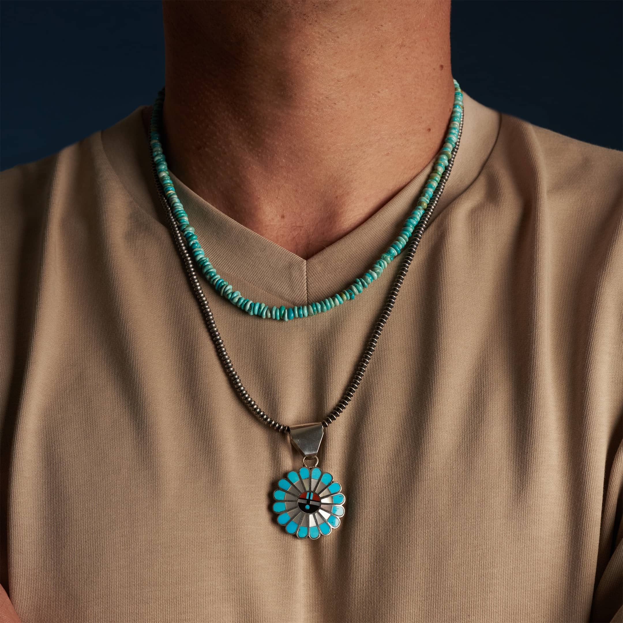 PE530 pendentif Sunface Zuni - Harpo Paris
