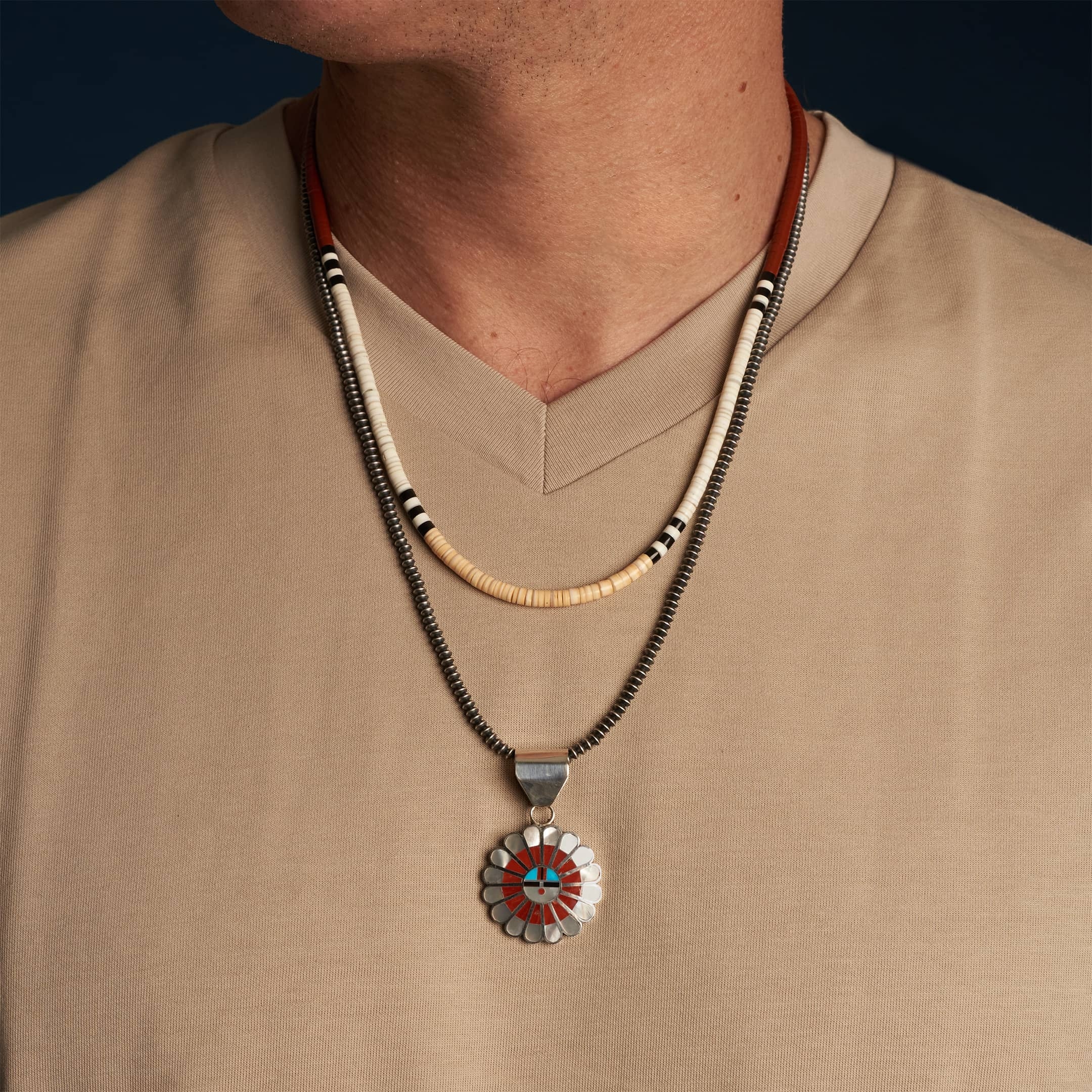 Sunface Zuni pendant PE531 - Harpo Paris