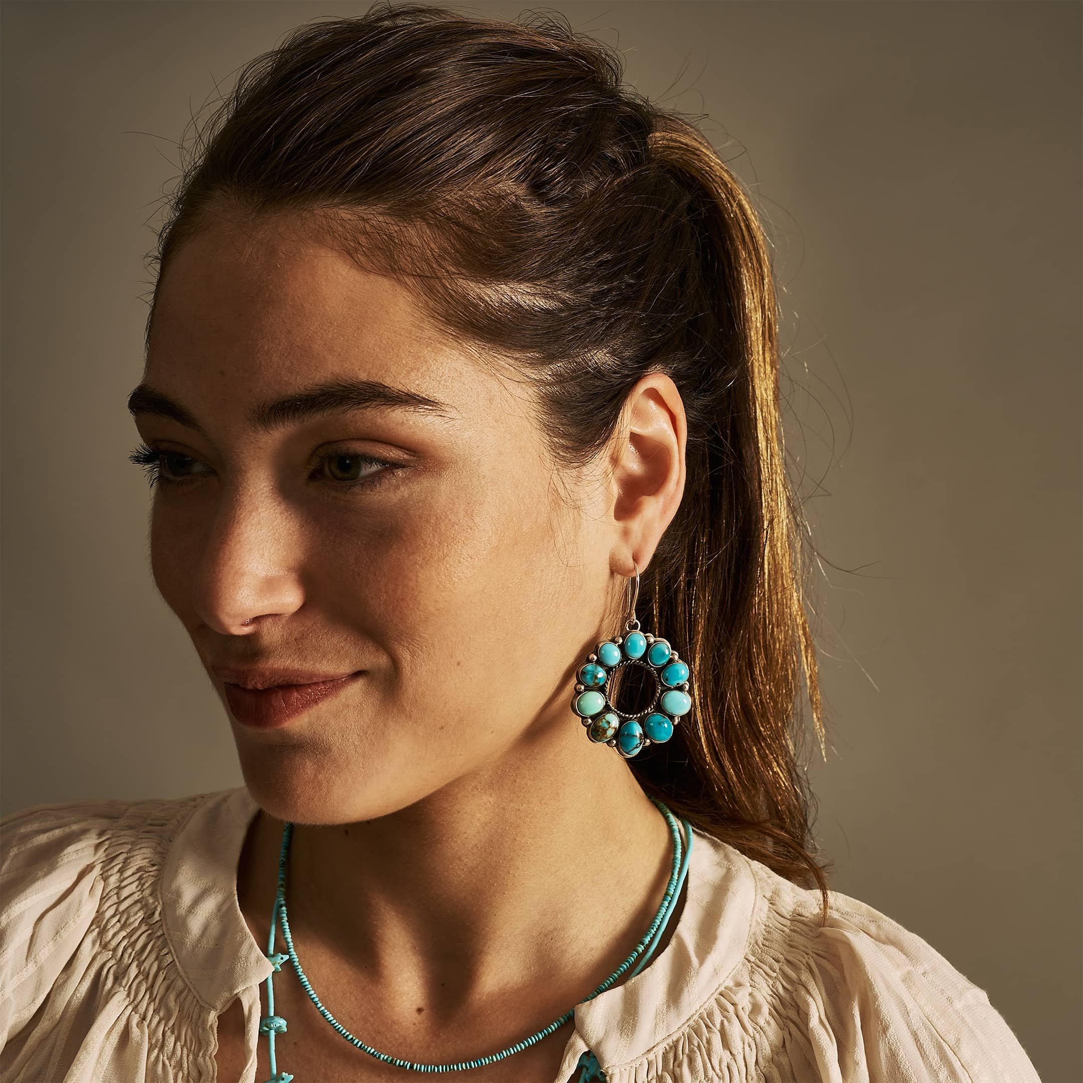 BO359 turquoise and silver earrings - Harpo Paris