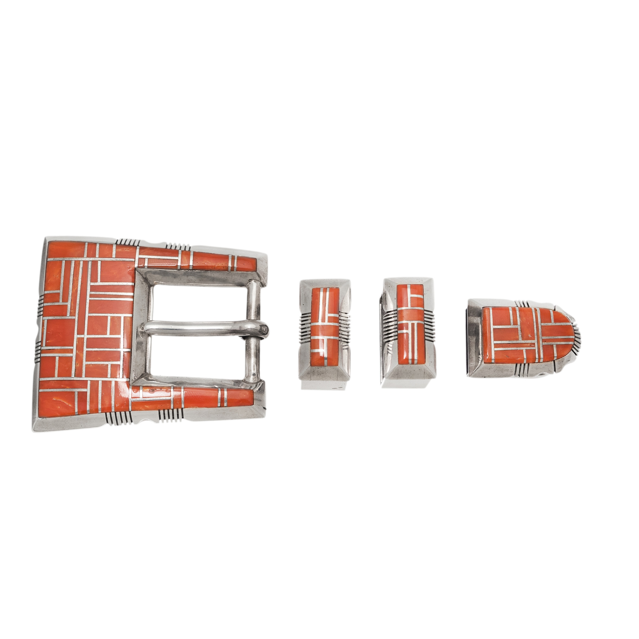 BK89 coral inlay belt buckle - Harpo Paris