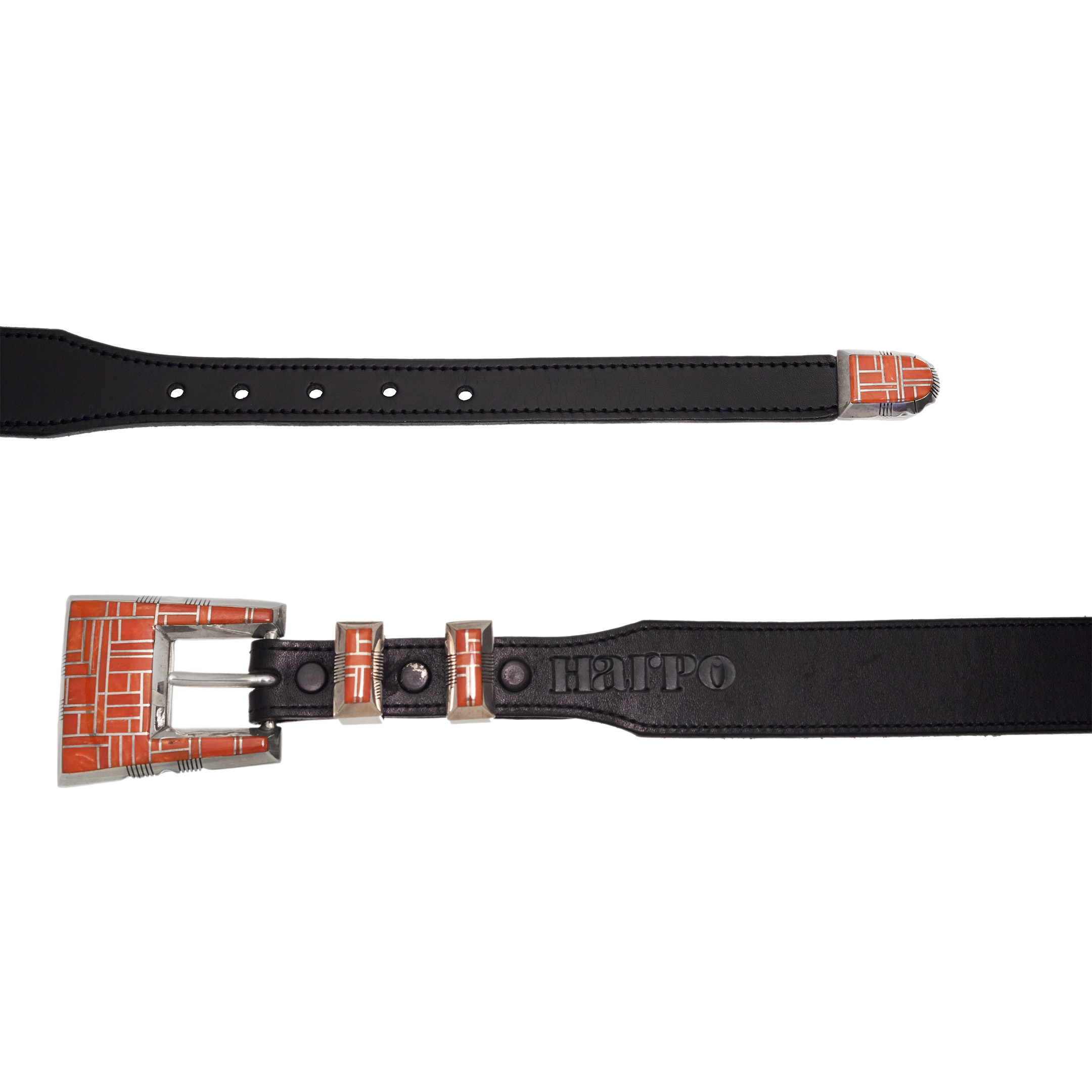 BK89 coral inlay belt buckle - Harpo Paris