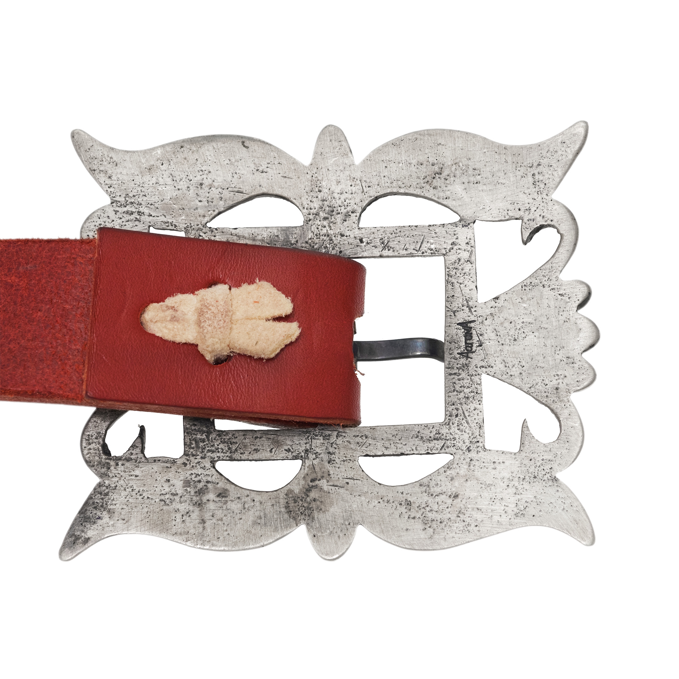 BK91 silver and turquoise buckle, read leather - Harpo Paris