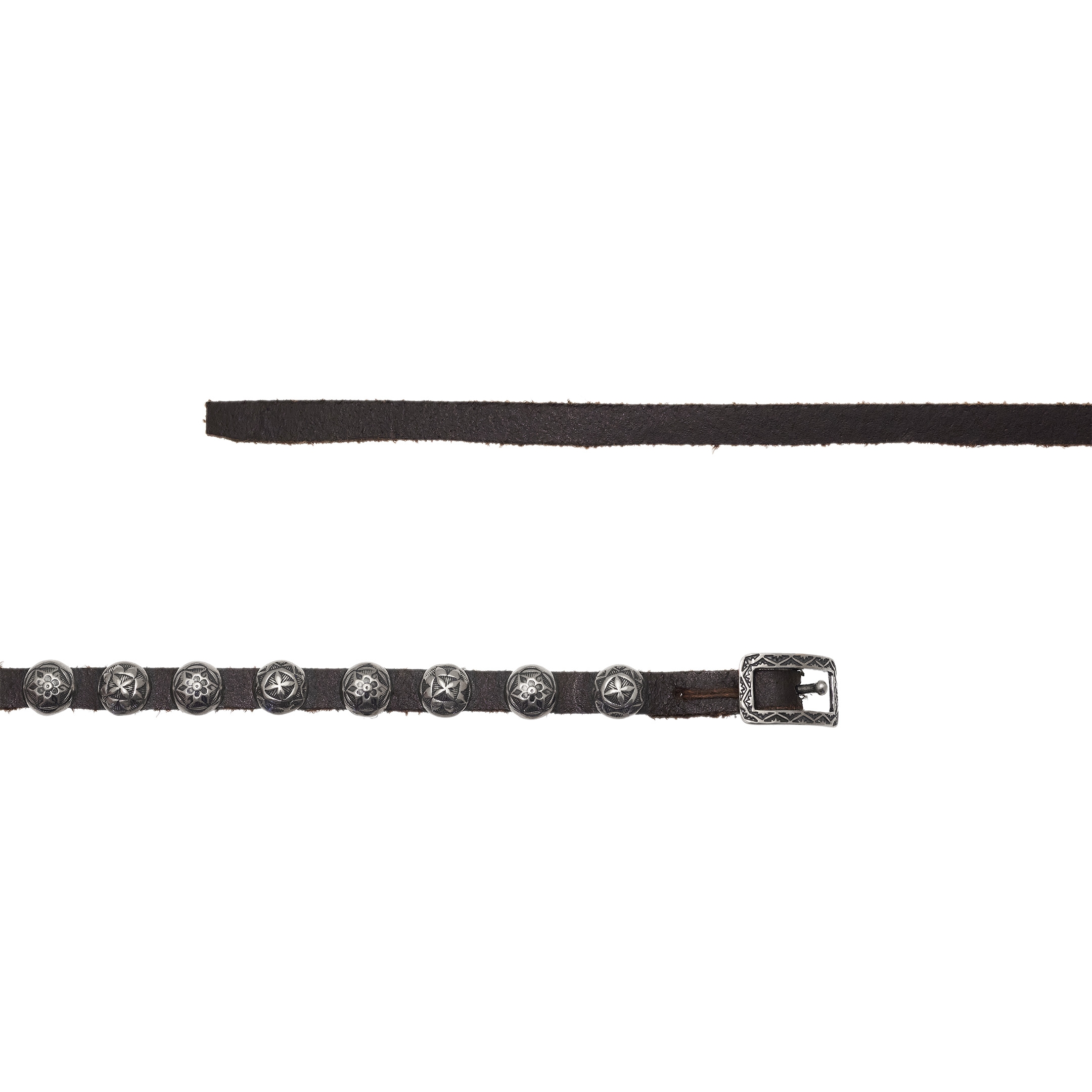 CC23 ceinture fine cuir et petites conchos - Harpo Paris