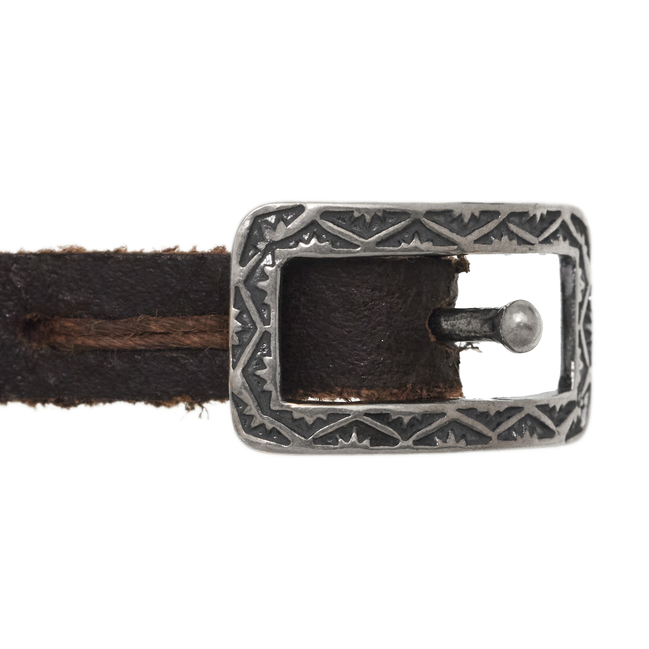 CC23 ceinture fine cuir et petites conchos - Harpo Paris