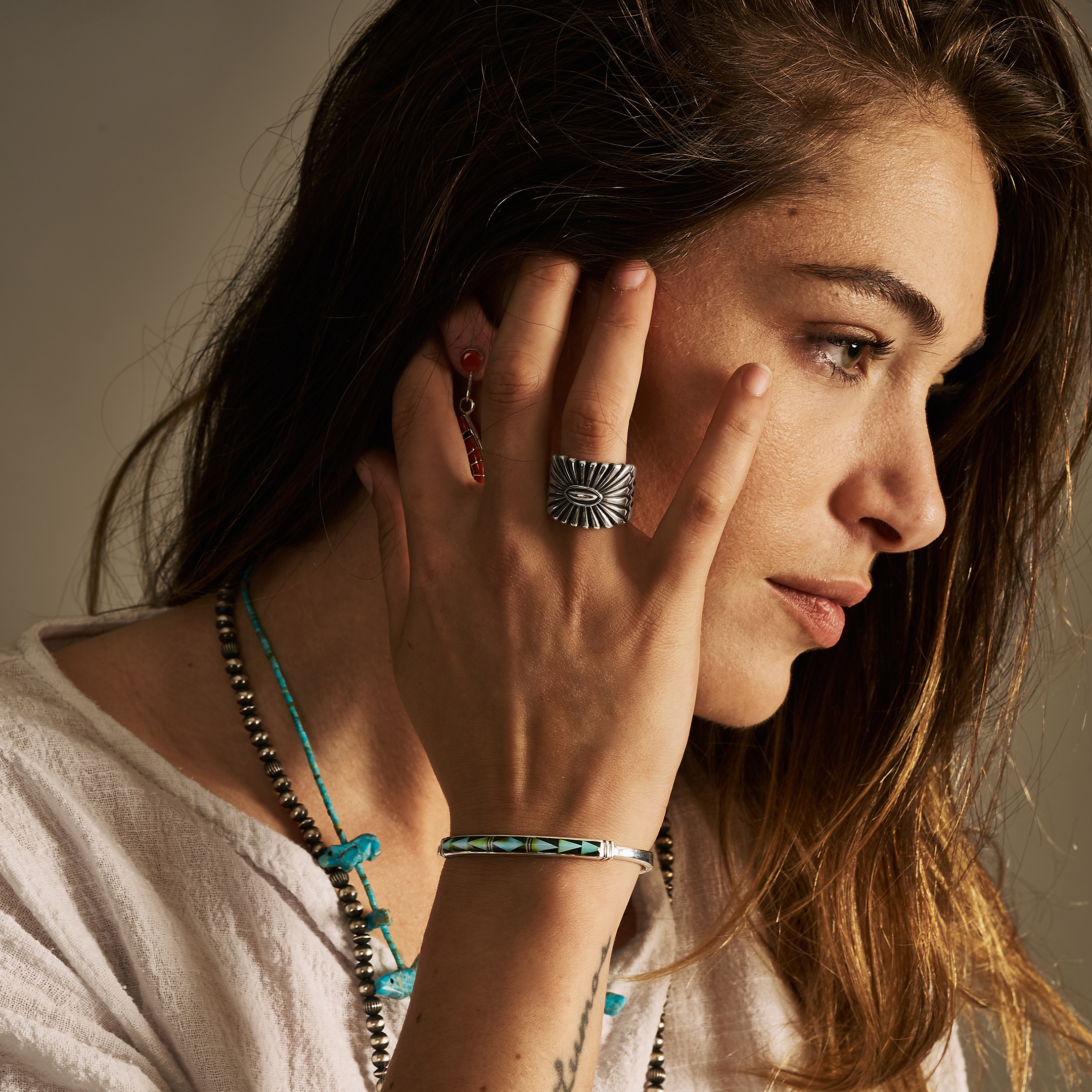 BR845 inlay and silver bracelet - Harpo Paris