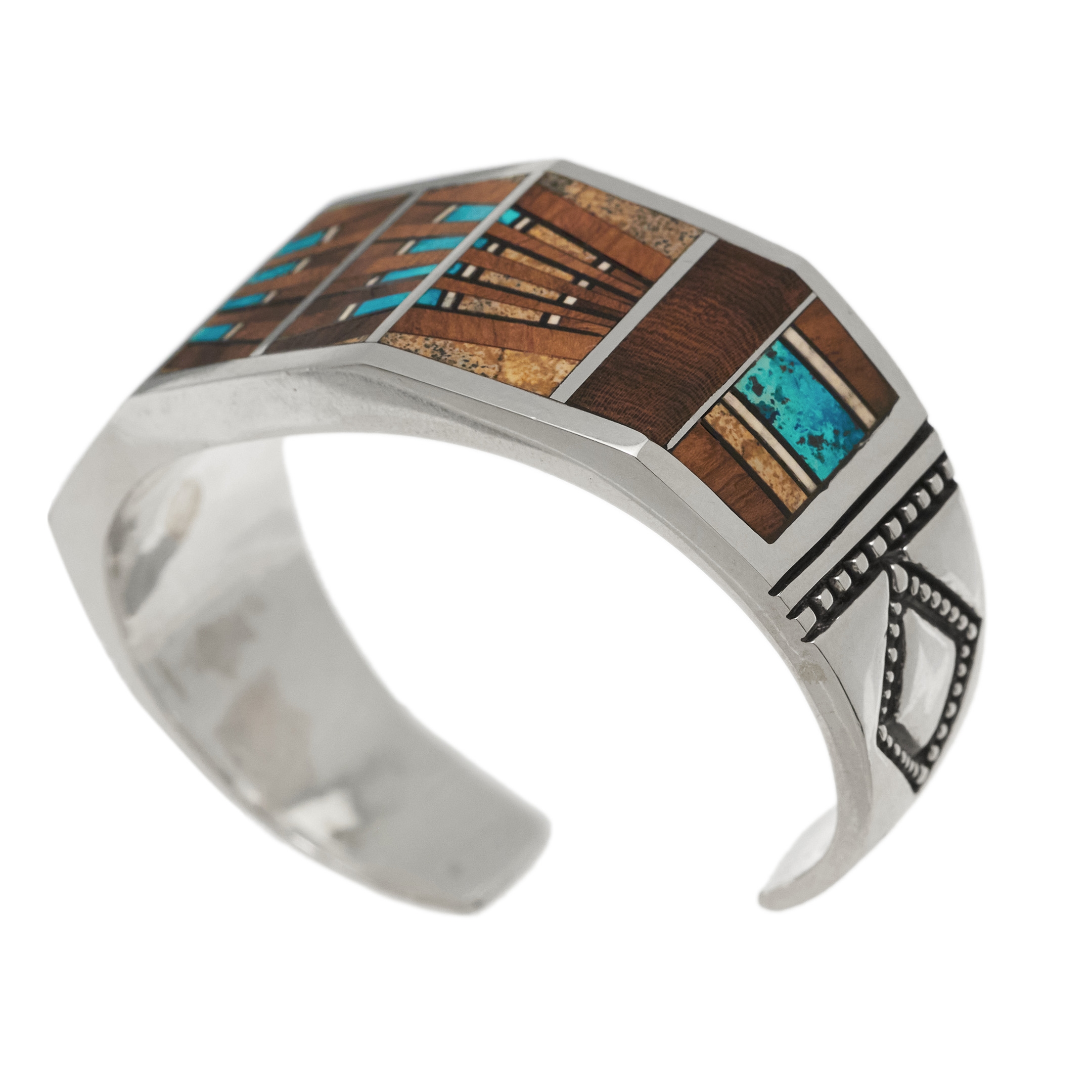 BR835 bracelet marqueterie et argent massif - Harpo Paris