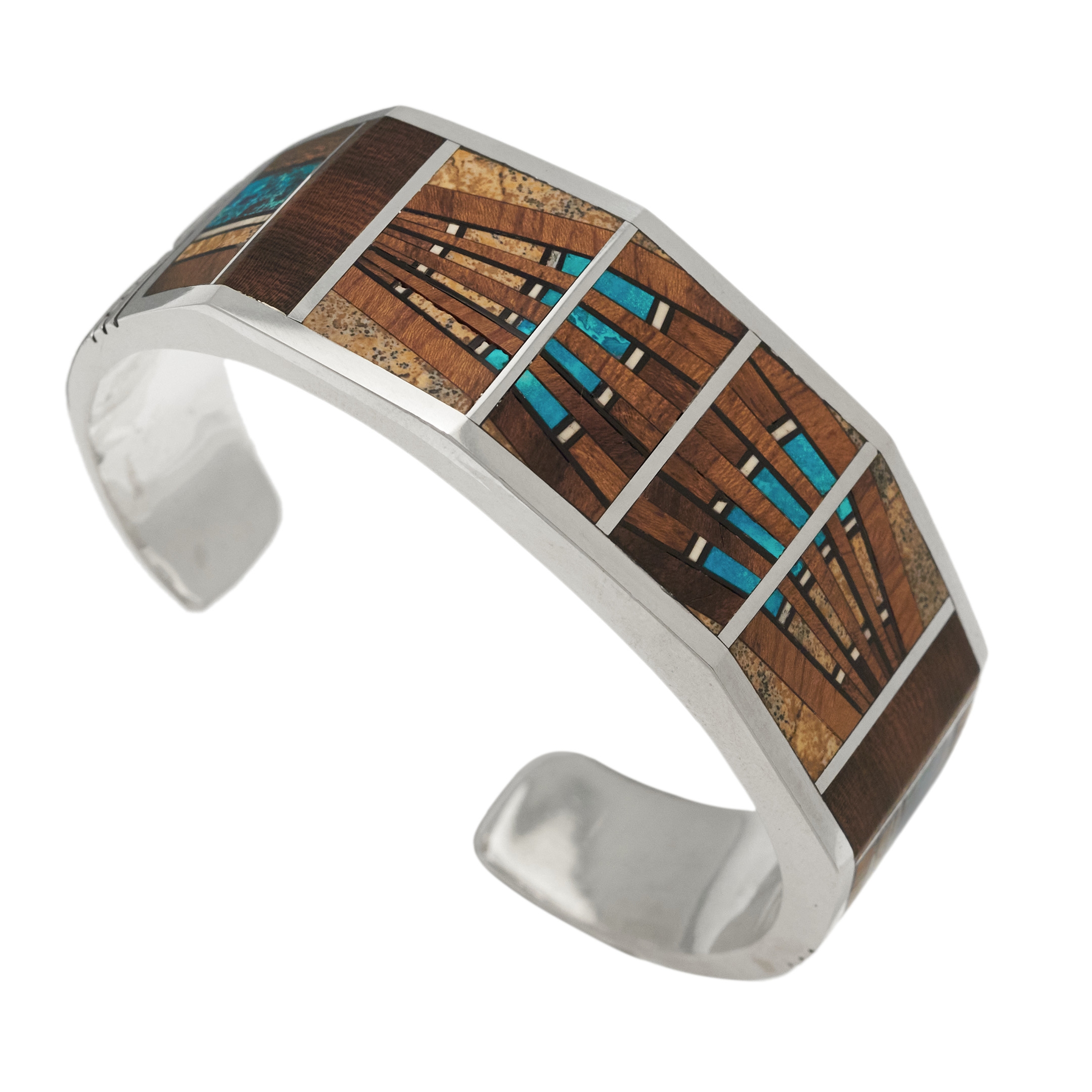 BR835 bracelet marqueterie et argent massif - Harpo Paris