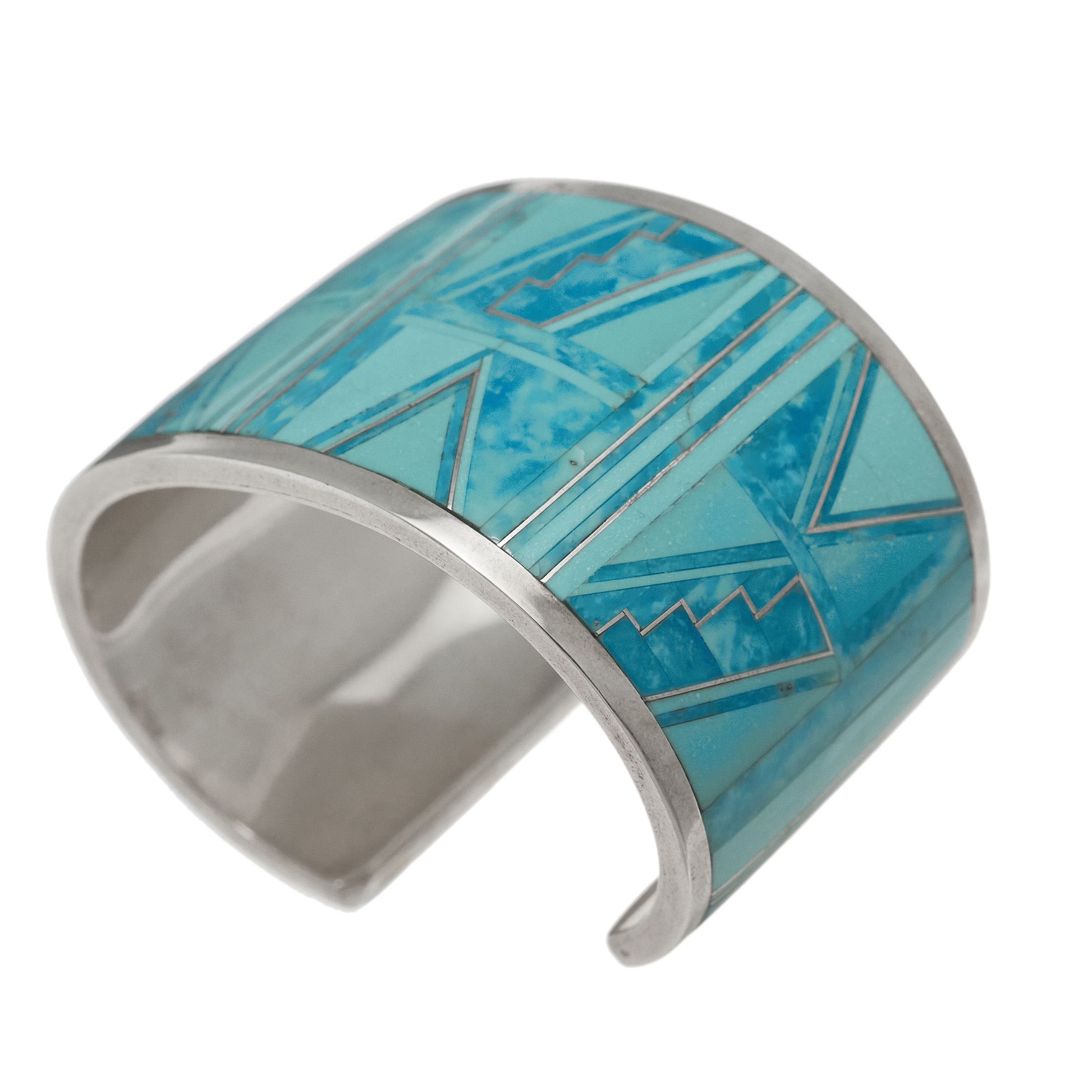 BR837 turquoises and silver cuff bracelet - Harpo Paris