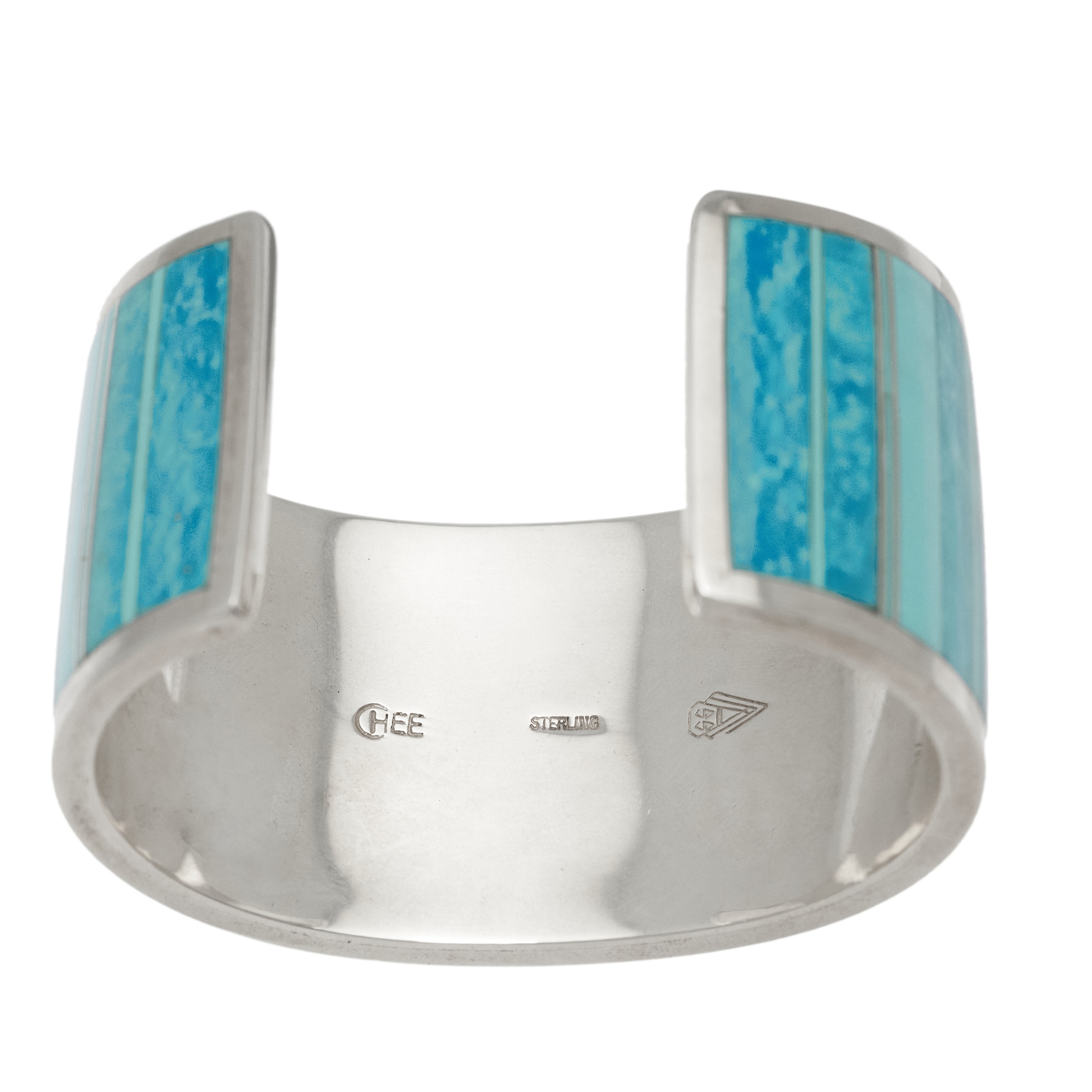 BR837 turquoises and silver cuff bracelet - Harpo Paris