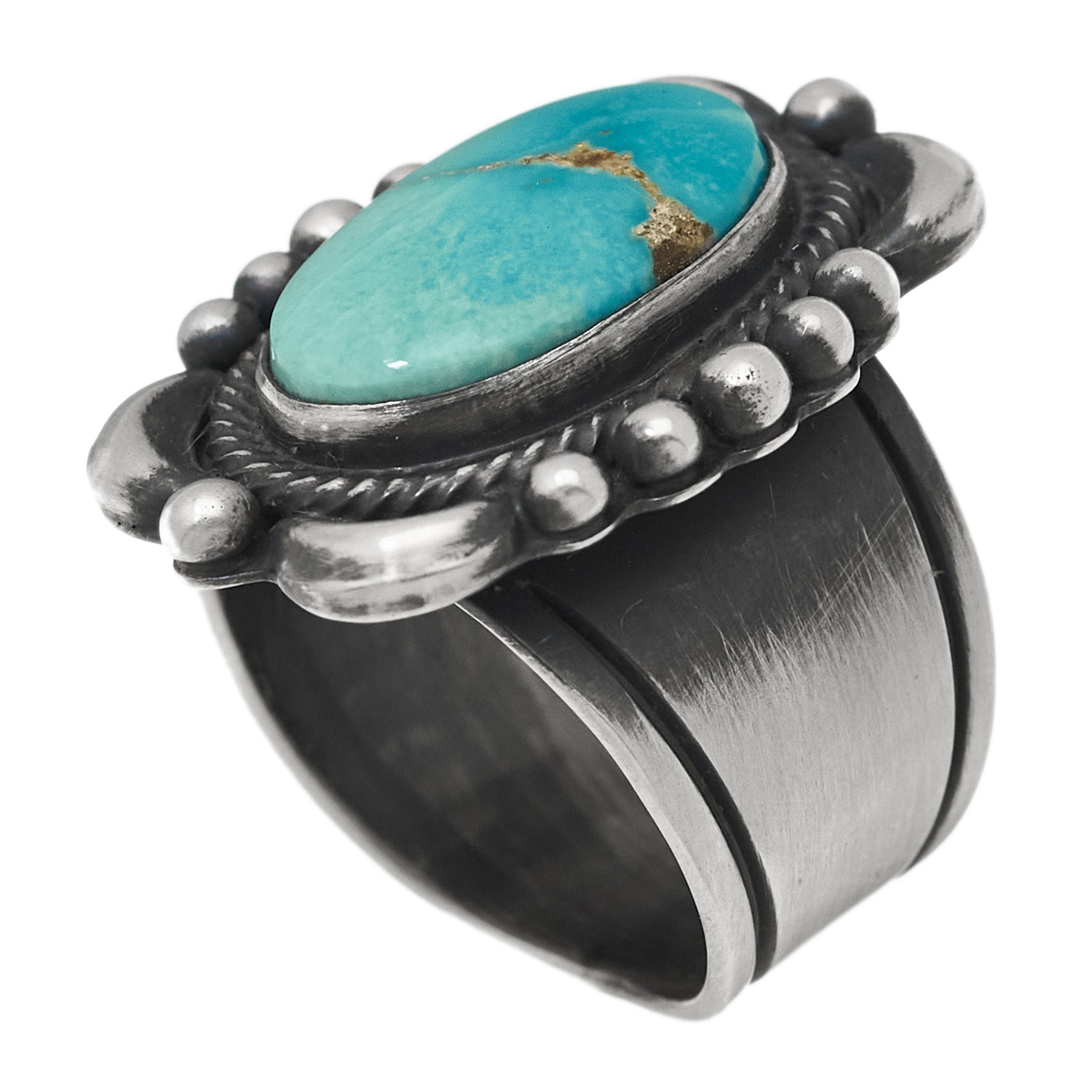 Navajo turquoise and silver women ring BA1458 - Harpo Paris