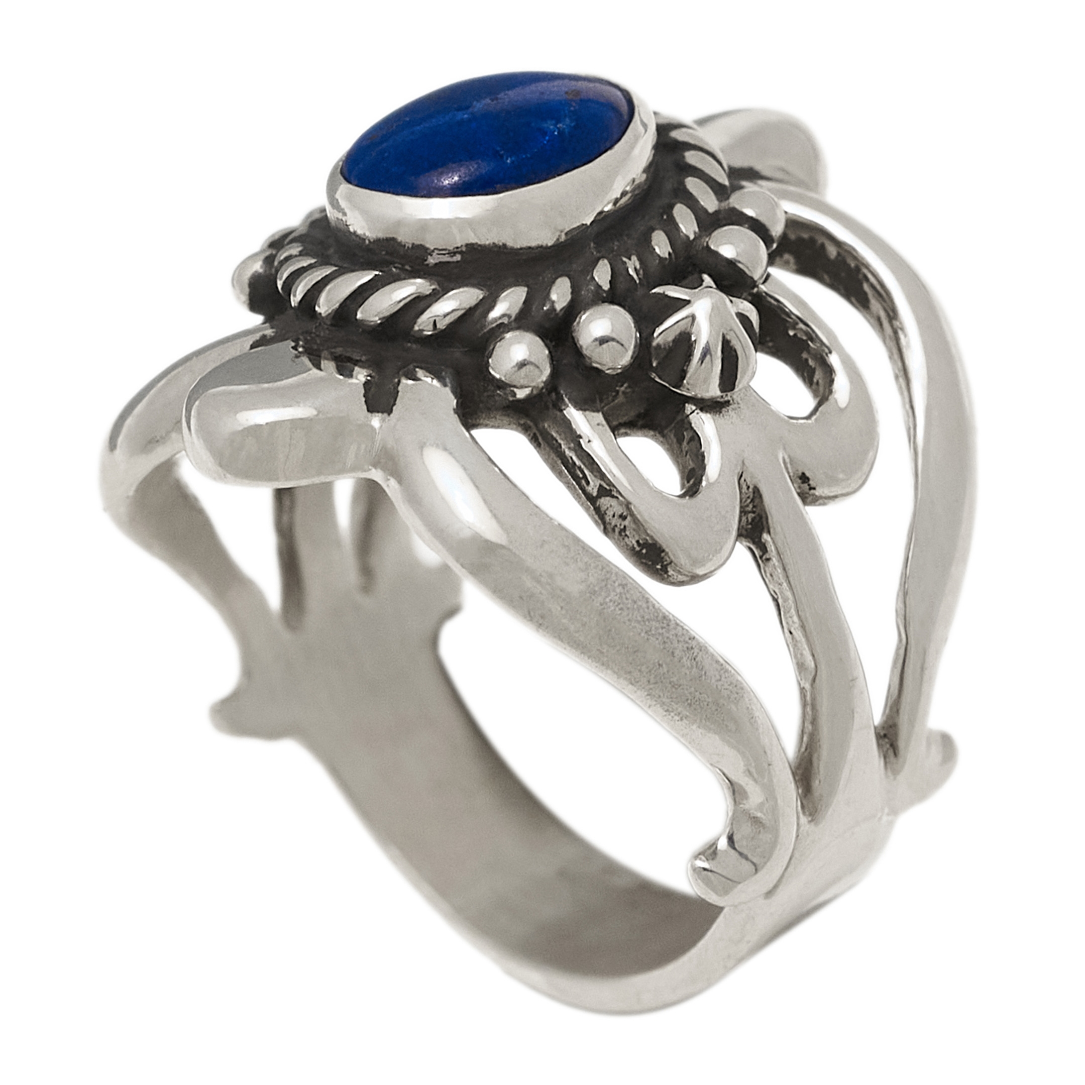 Bague en lapis et argent BA1487 - Harpo Paris