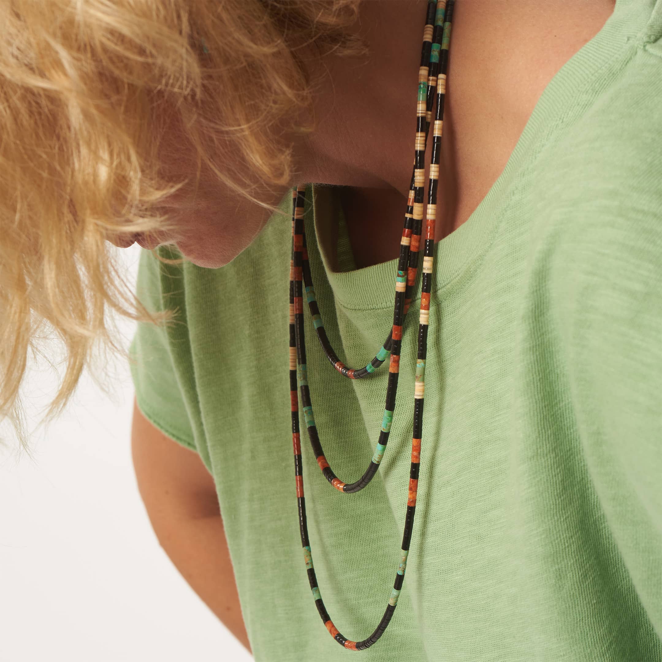 Pueblo necklace in heishi beads, COP01 - Harpo Paris