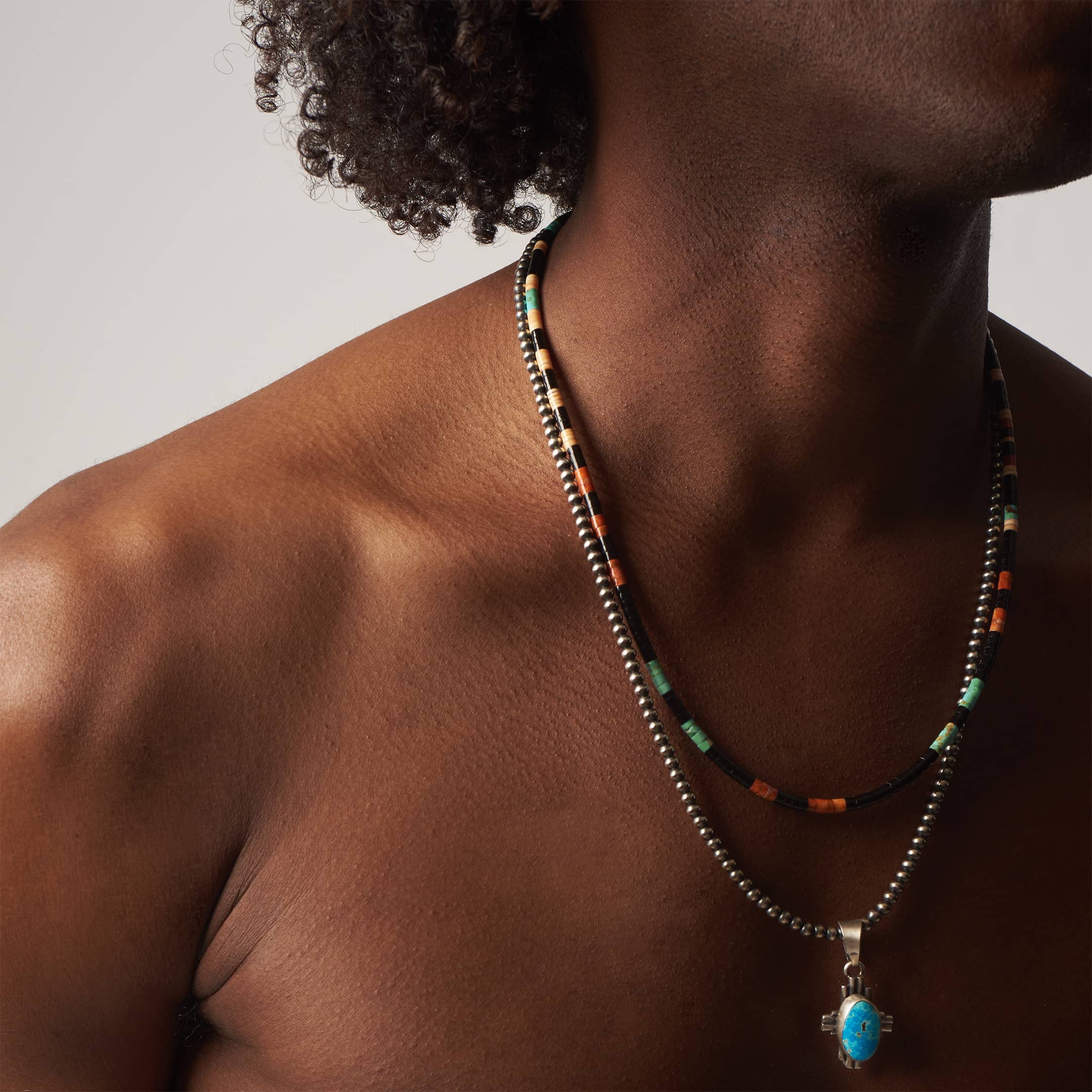 Pueblo necklace in heishi beads, COP02 - Harpo Paris