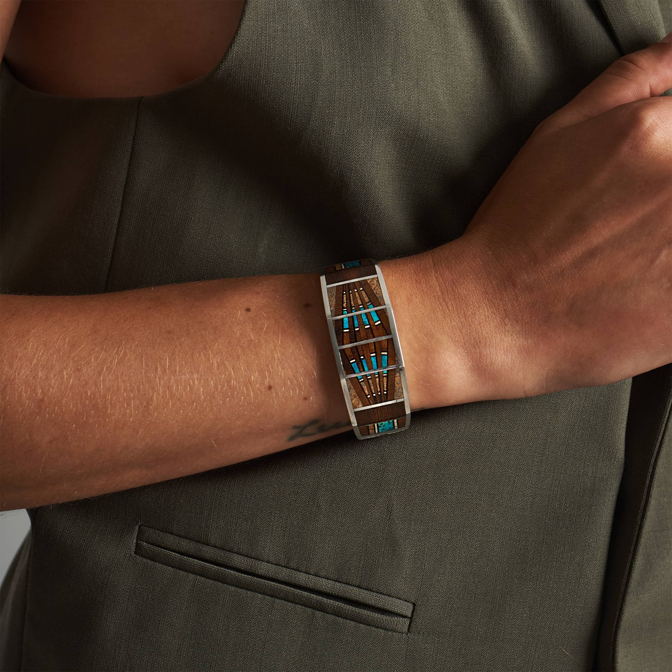 BR835 inlay and silver bracelet - Harpo Paris