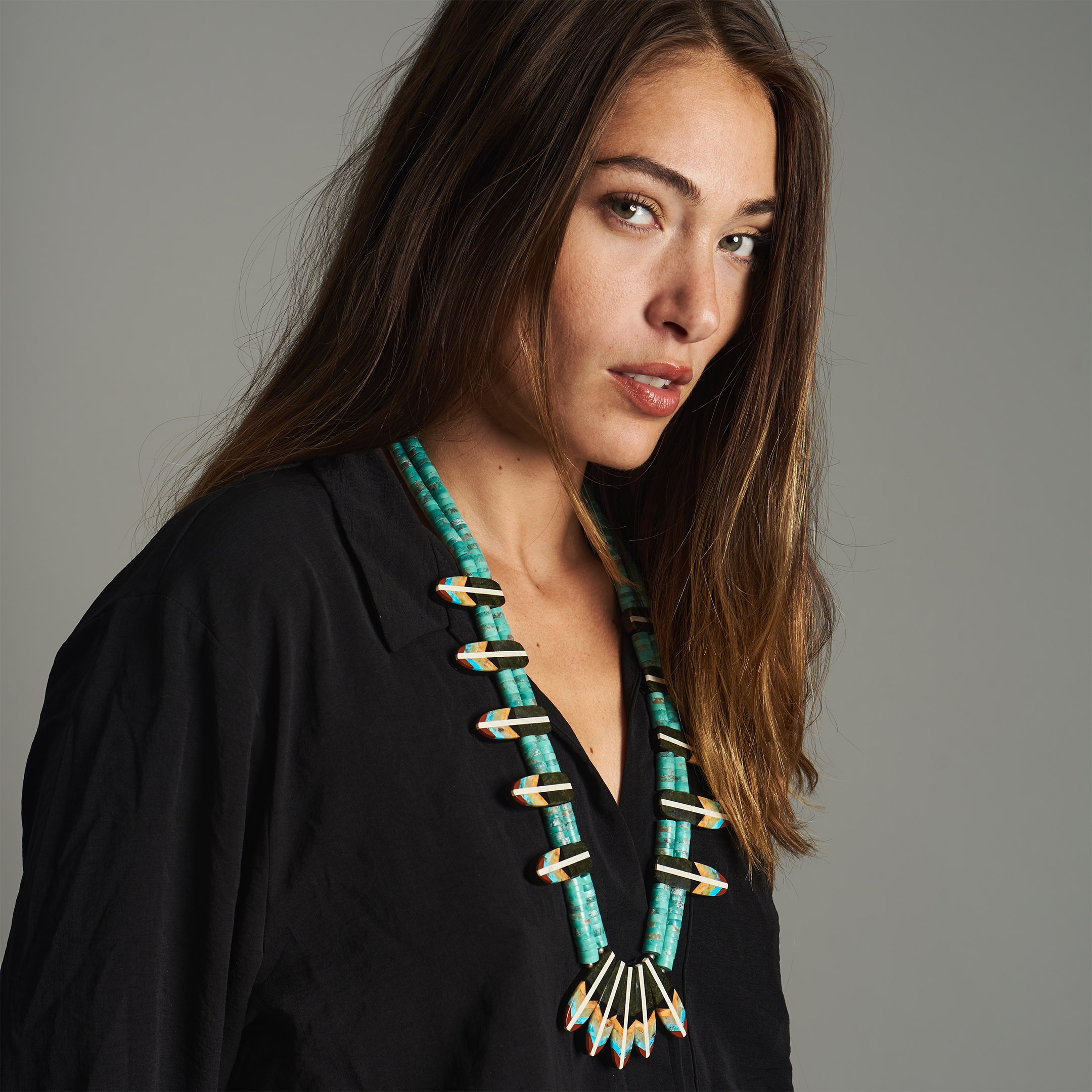 Collier parure plumes colibri CO241 - Harpo Paris