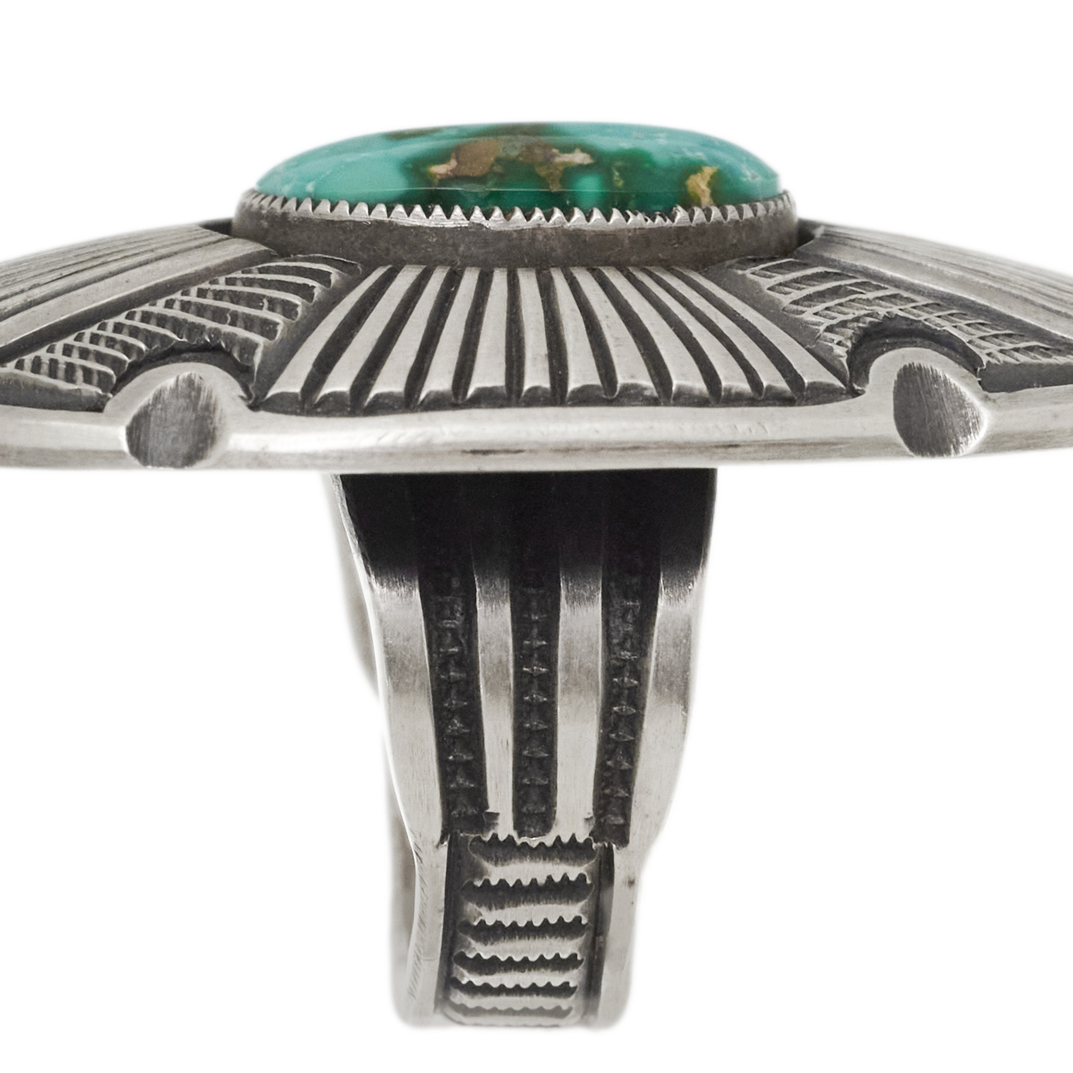 Sonoran turquoise and mat silver ring BA1504 - Harpo Paris