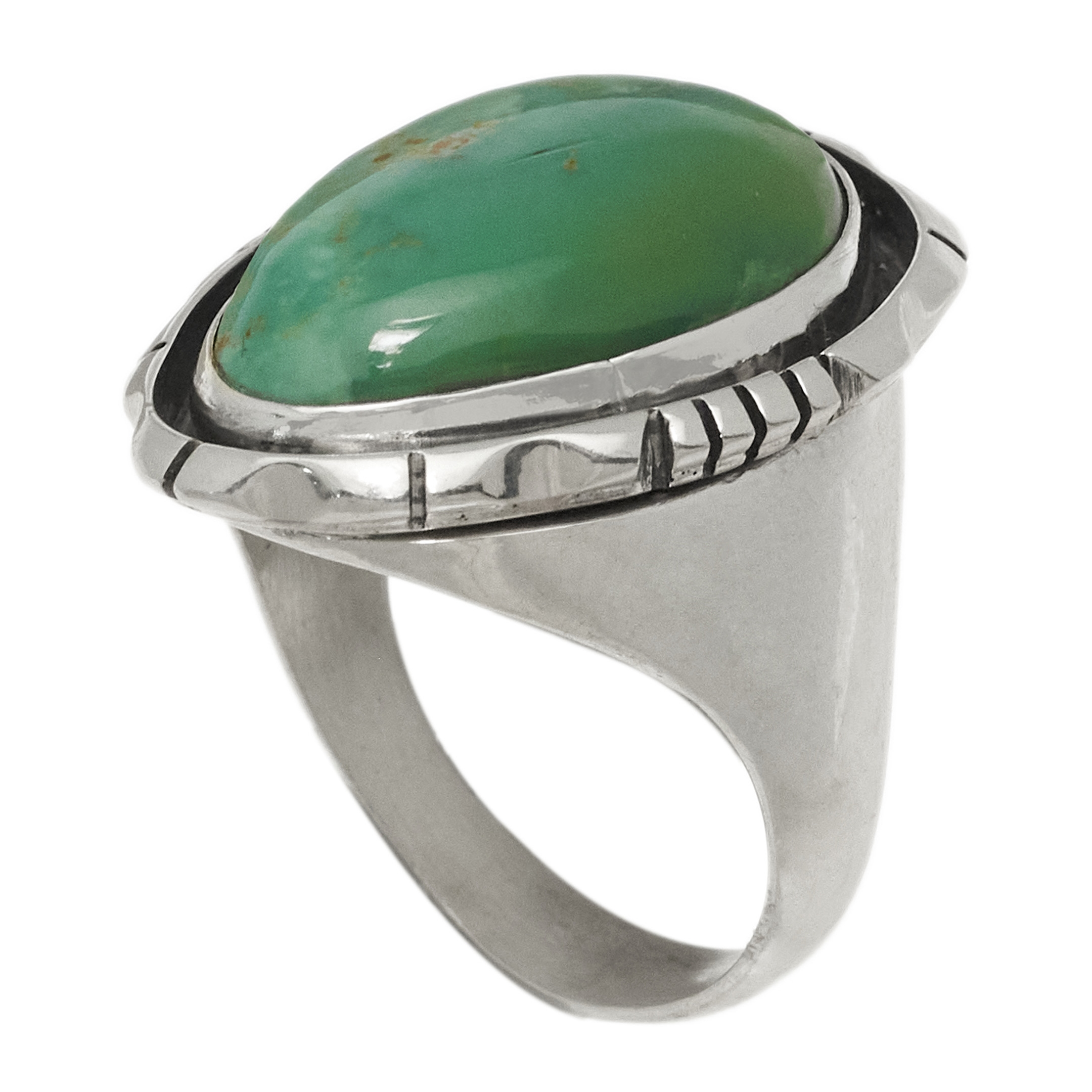 Turquoise and silver Navajo ring, BA1556 - Harpo Paris