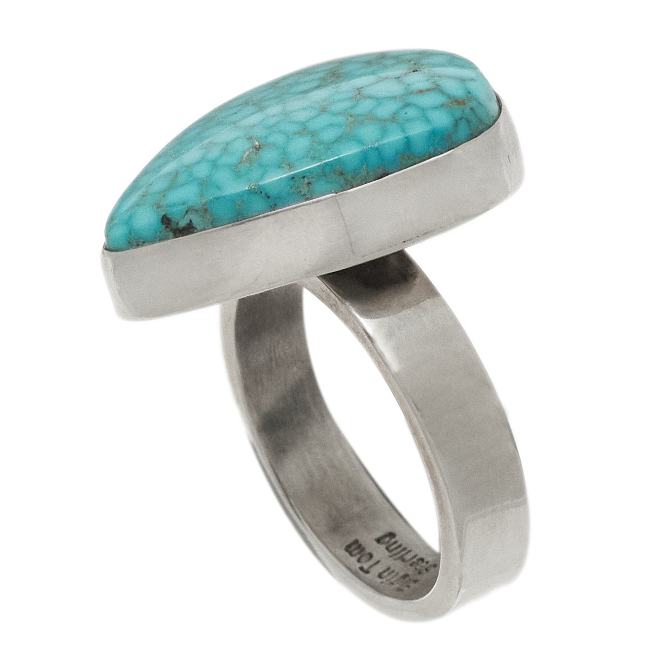 Bague Navajo en turquoise et argent BA1540 - Harpo Paris