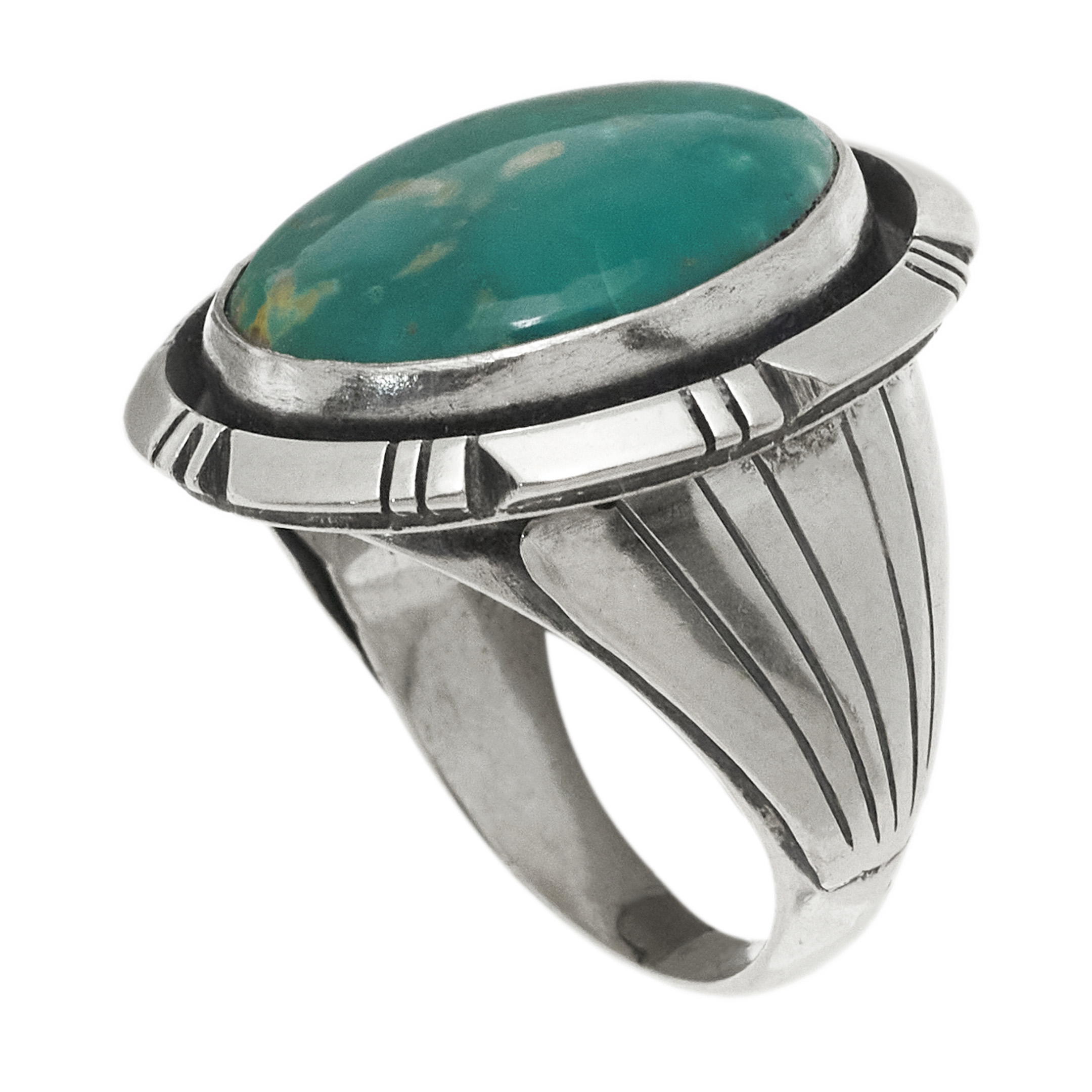 BA1575 turquoise and silver ring - Harpo Paris