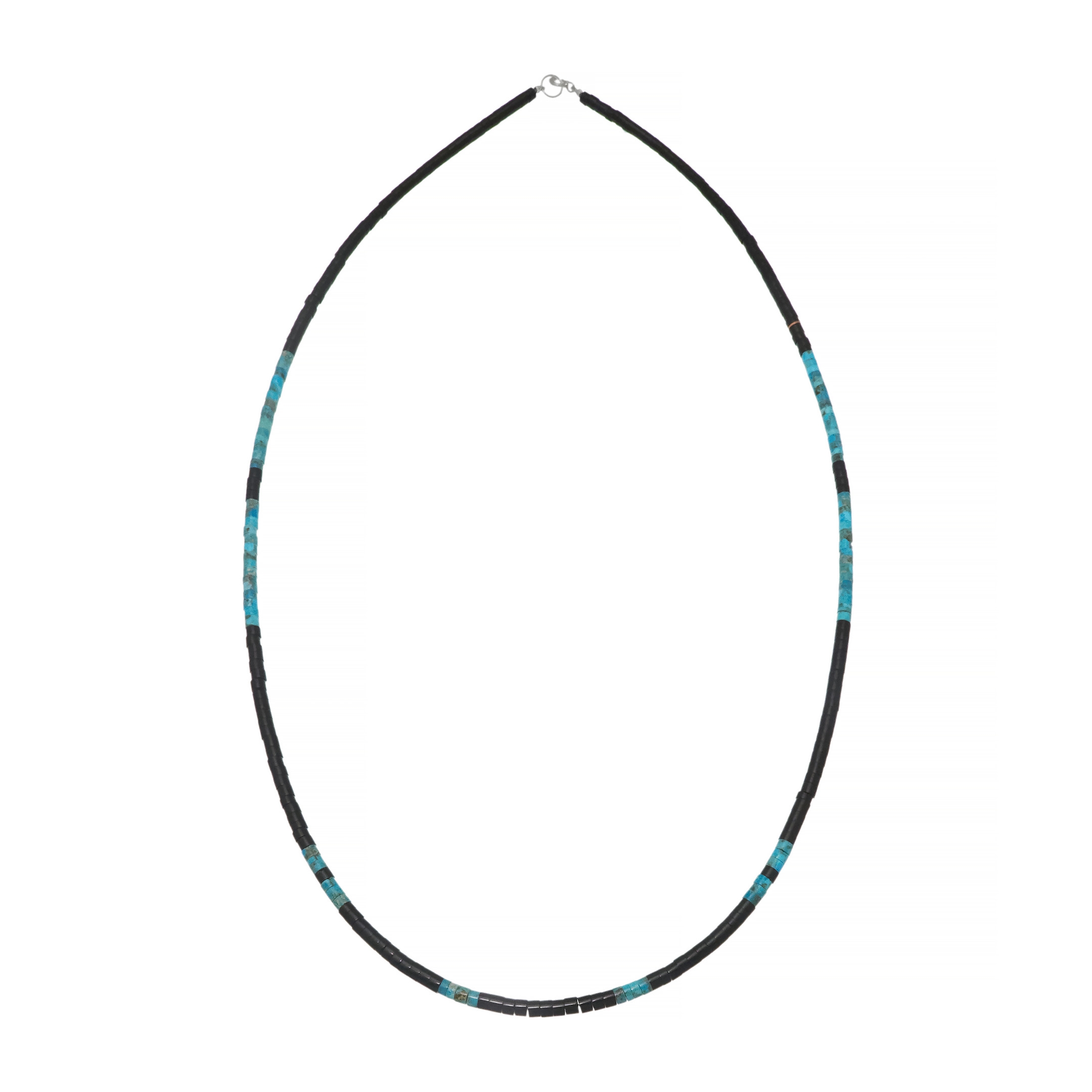 Heishi necklace in black jet and turquoise, COP23 - Harpo Paris