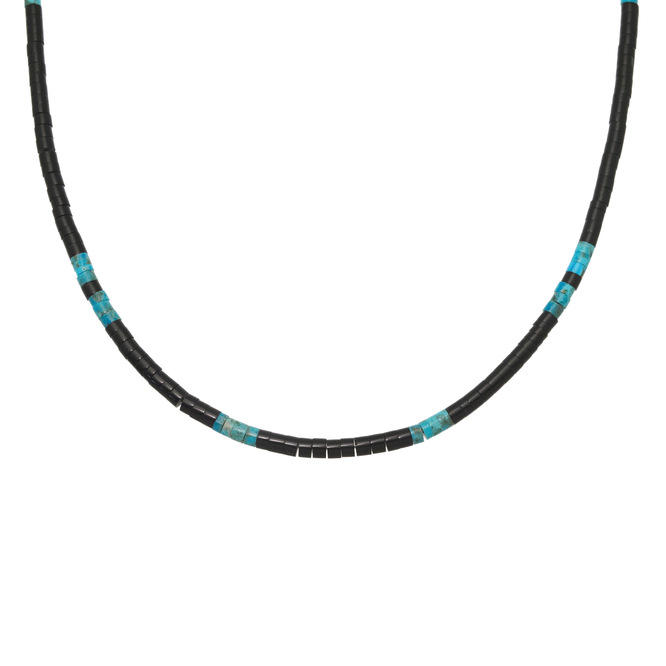 Heishi necklace in black jet and turquoise, COP23 - Harpo Paris