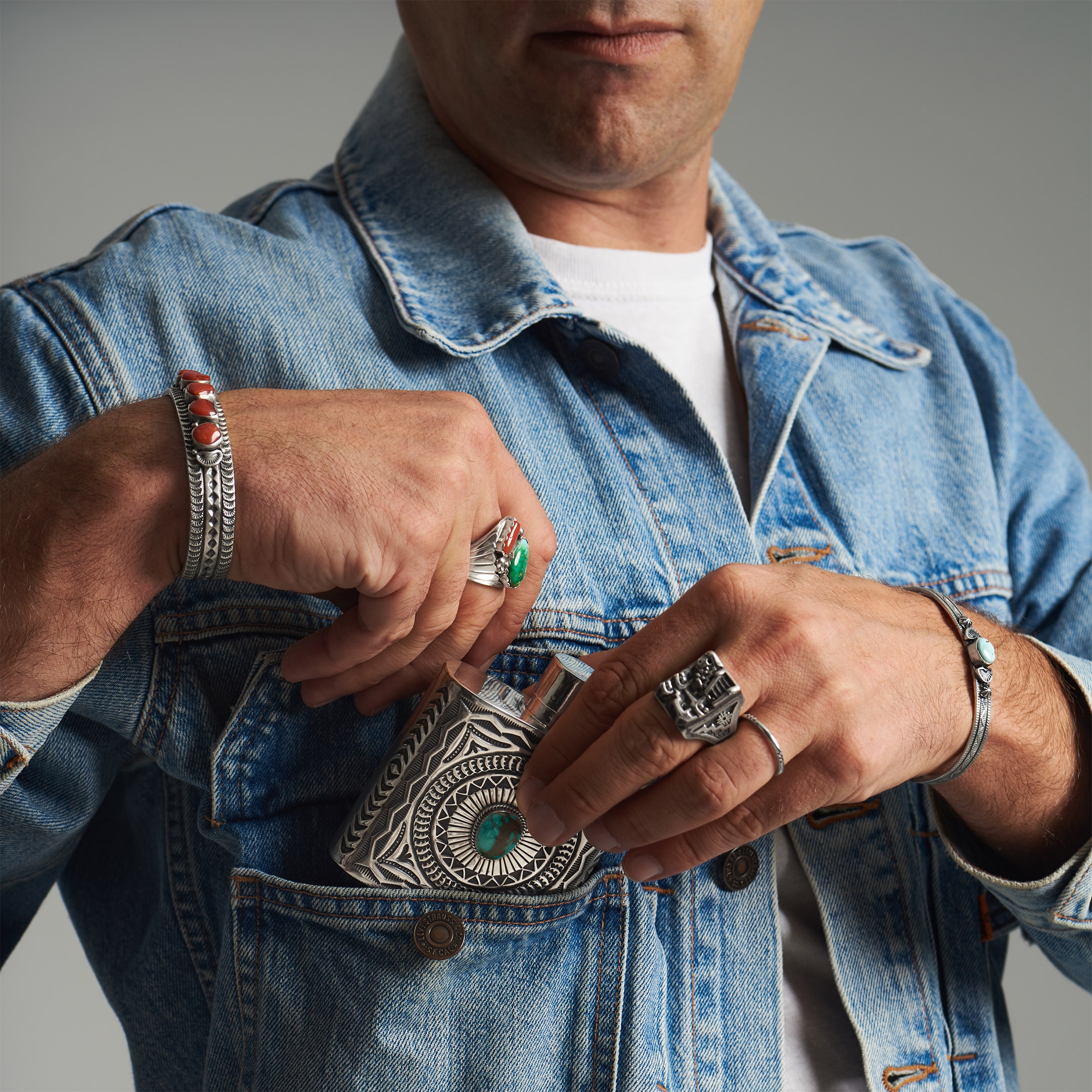 BA1593 silver Navajo ring - Harpo Paris