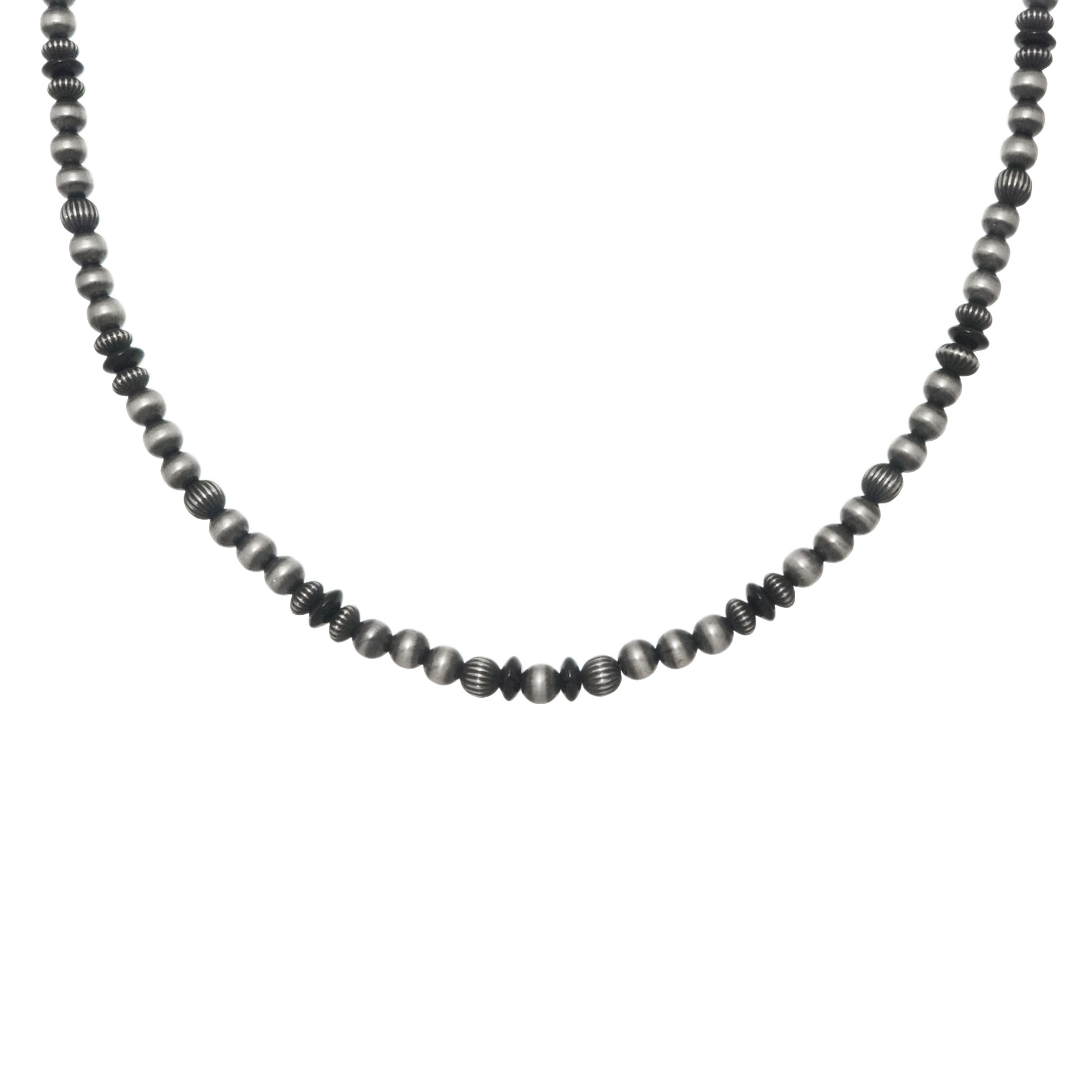 Collier Navajo en perles argent et noir - Harpo Paris