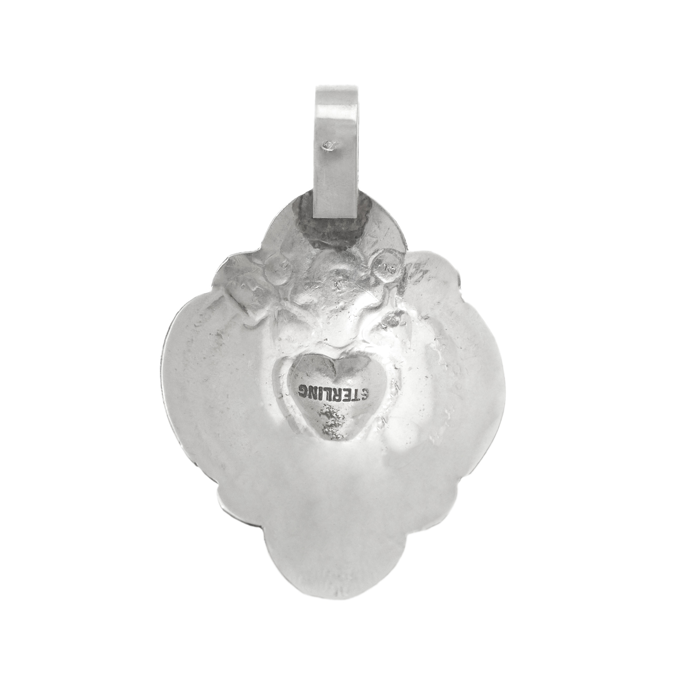 PE543 pendentif en argent, coeur estampé - Harpo Paris